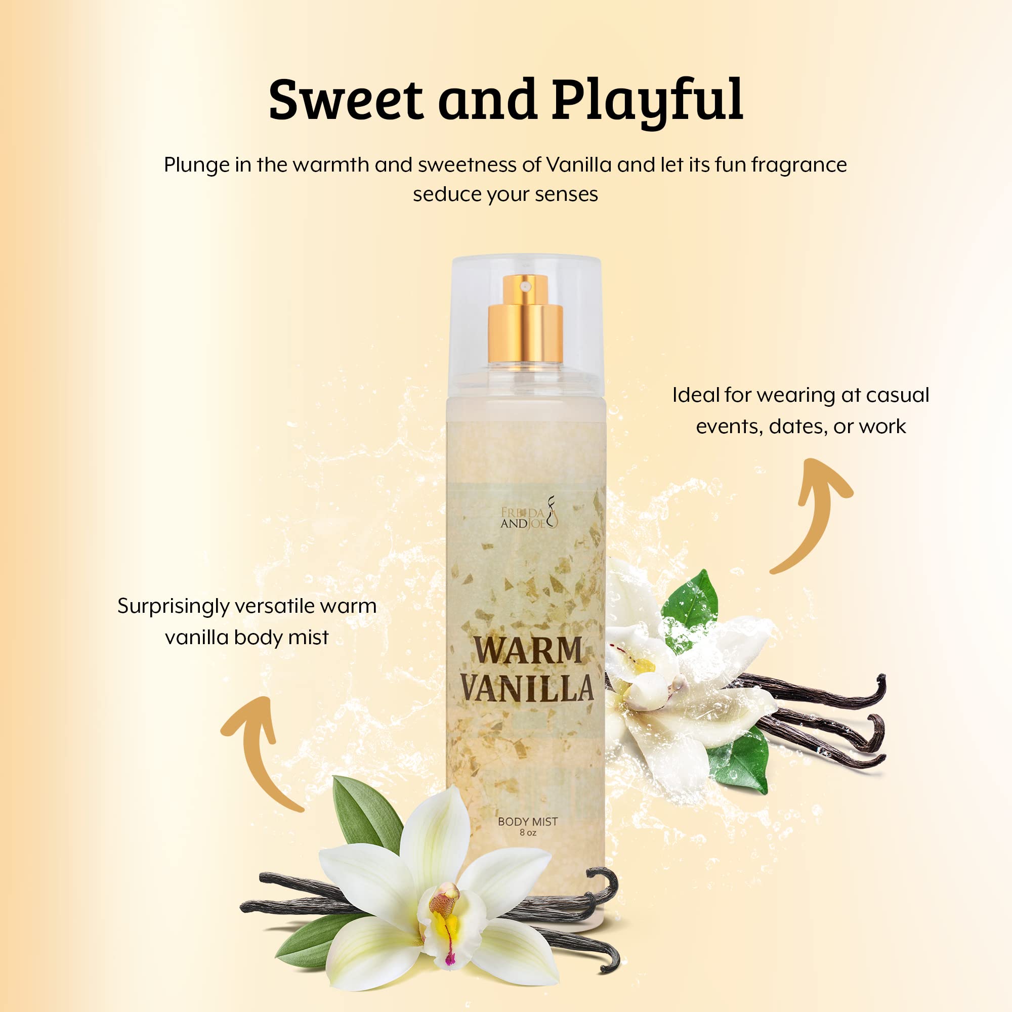 Warm Vanilla Unisex, Womens Perfume Fragrance Body Mist & Sprays, Women'S Fruity Luxury Scented Gifts & Presents, 8 Oz Fine Mist