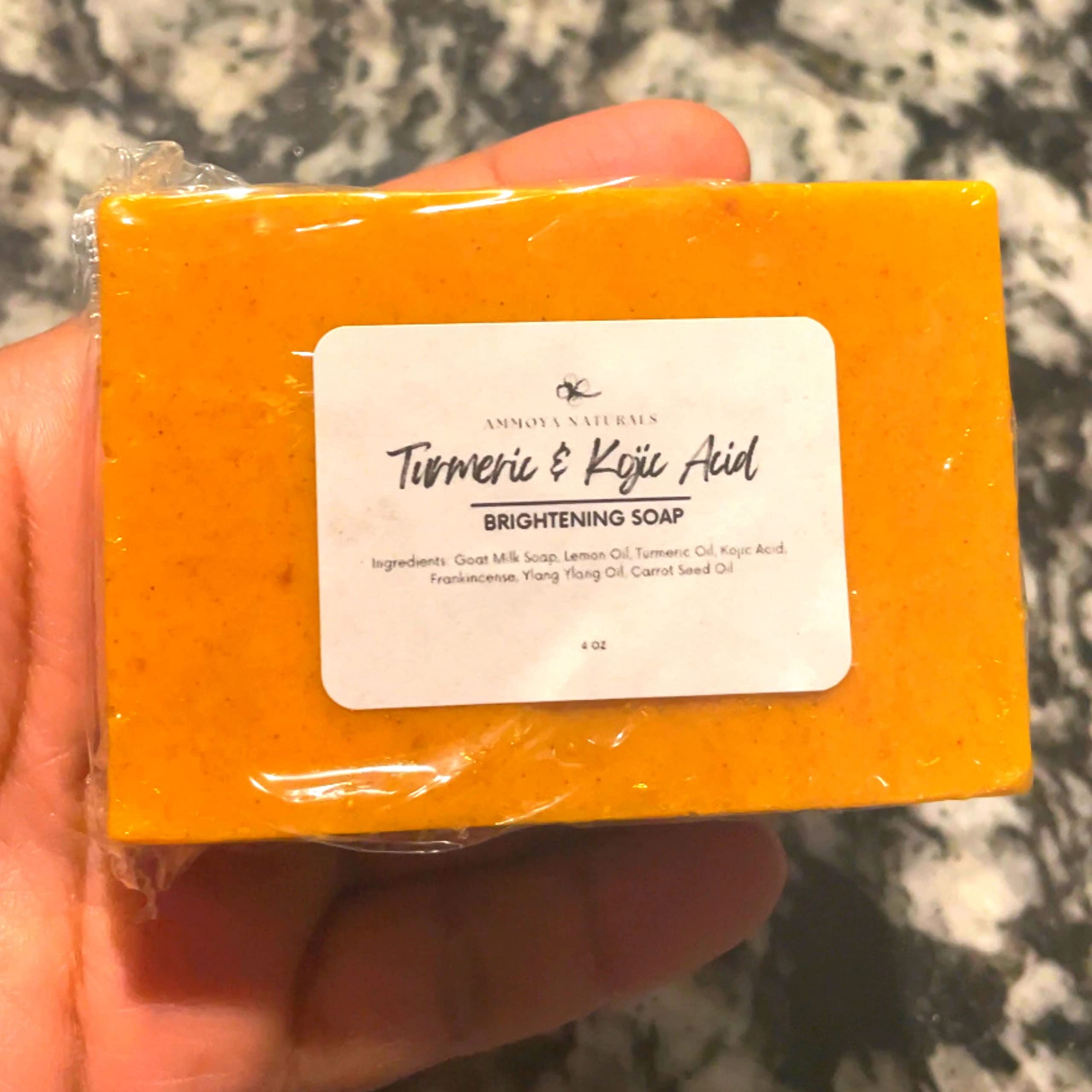 Turmeric And Kojic Acid Skin Brightening Soap All Natural Gentle Cleanser For All Skin Types. Fights Acne, Reduces Dark Spots &