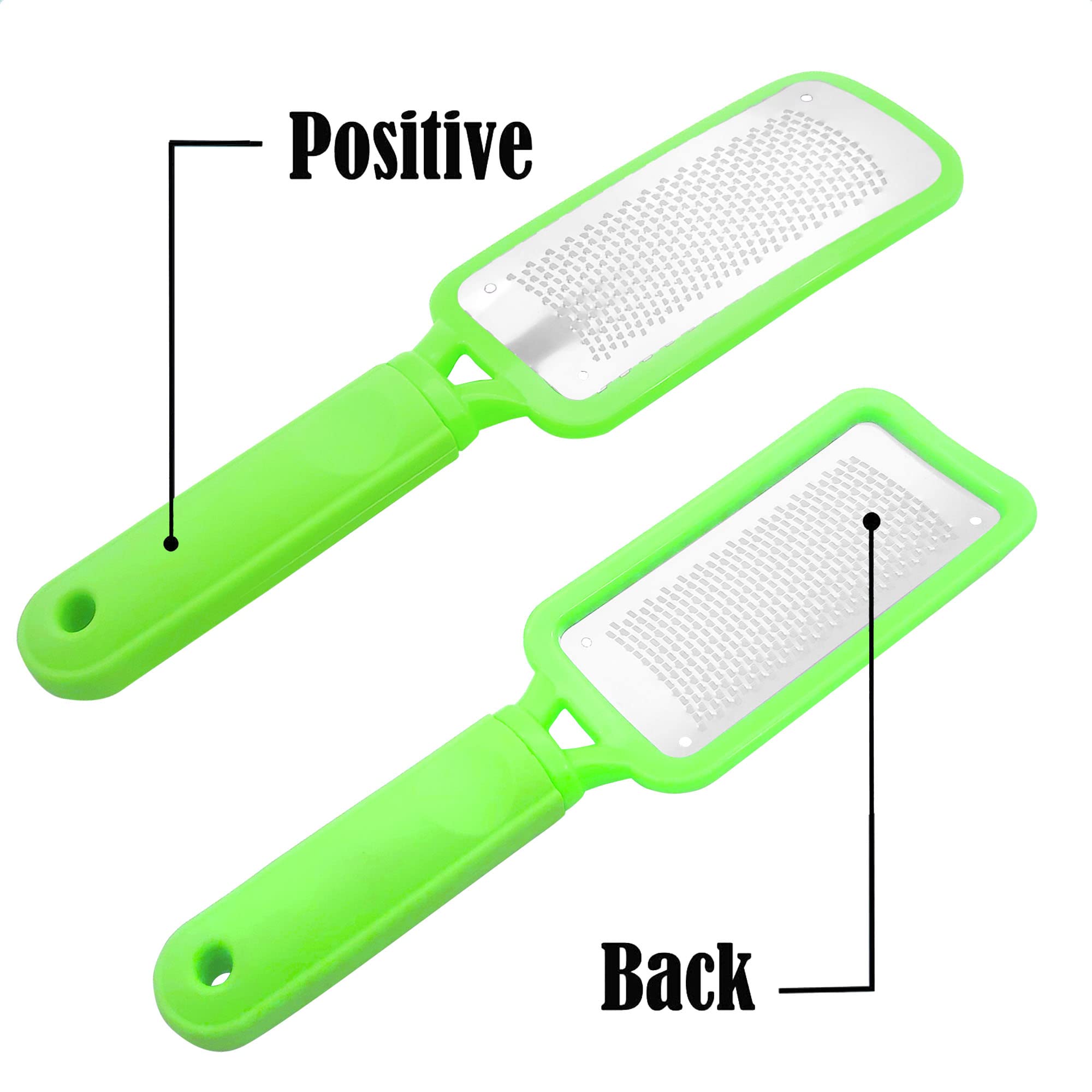 Professional Foot Files Kit 2Pcs,Foot Scrub Supplies,Stainless Steel Foot Files - Green