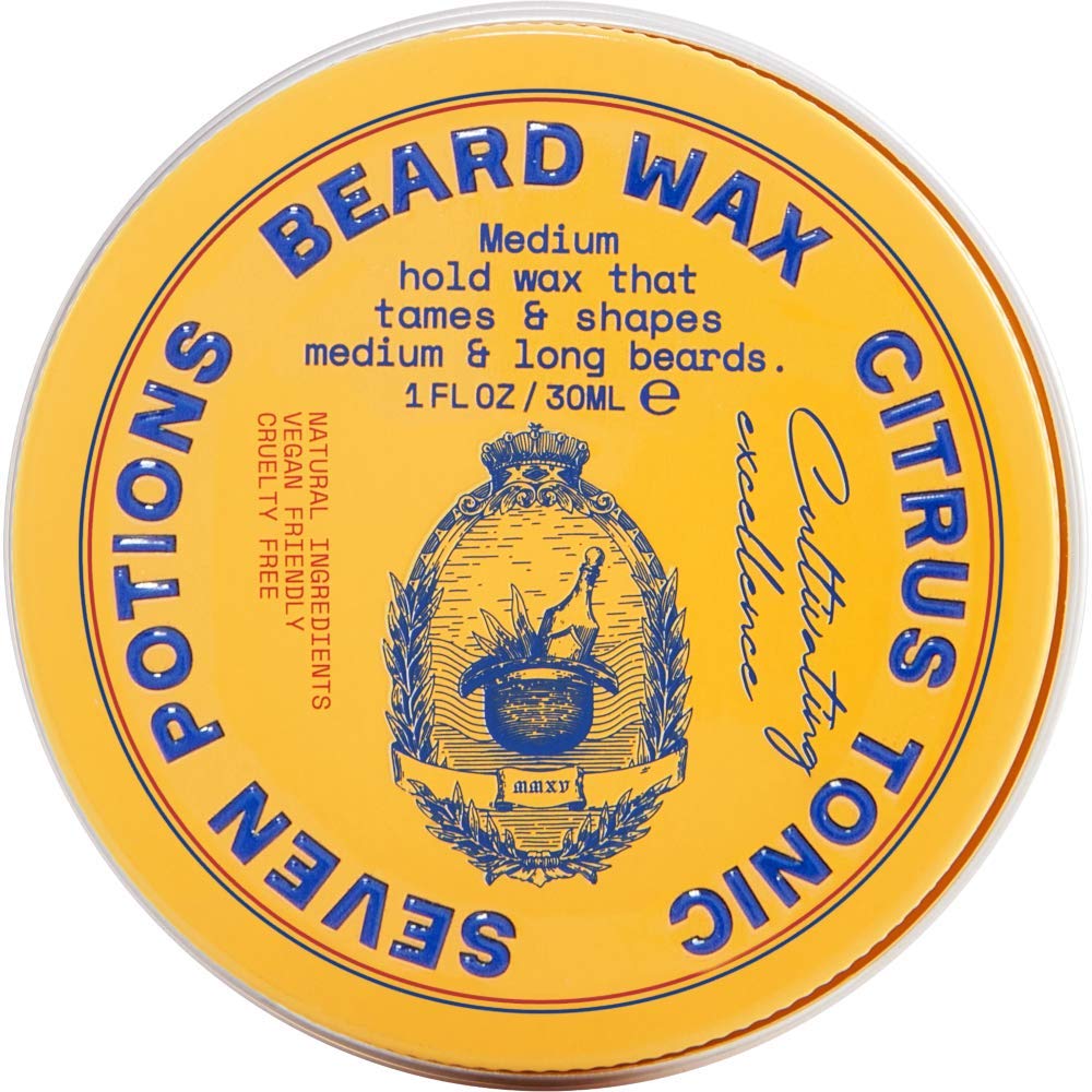Seven Potions Beard Wax For Men - Medium Hold Styling Wax To Shape And Nourish Your Beard - All-Natural, Vegan, Cruelty Free - C