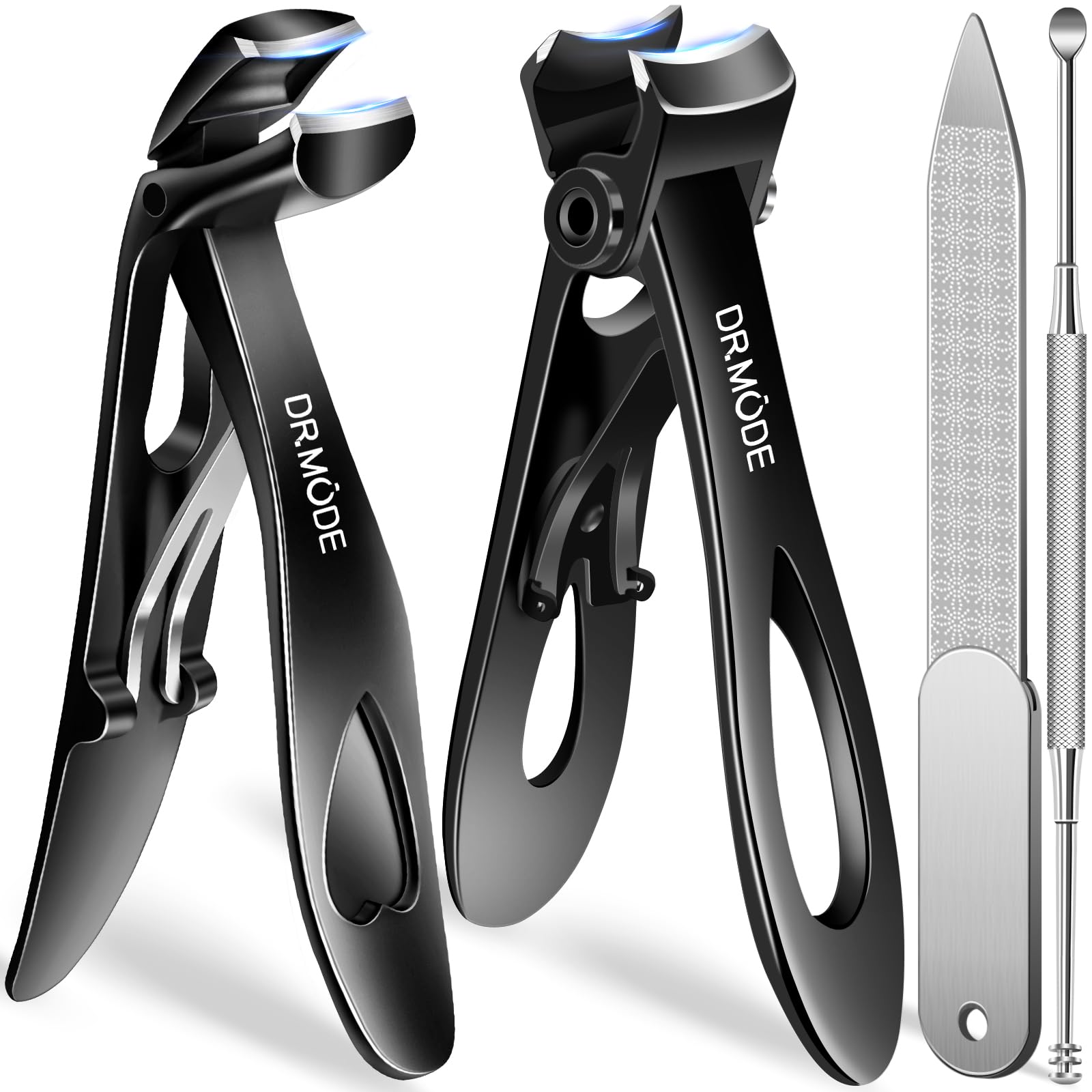 Toenail Clippers for Thick Nails for Seniors, Angled Head Large Toe Nail Clippers for Men with Catcher, Heavy Duty Wide Opening 