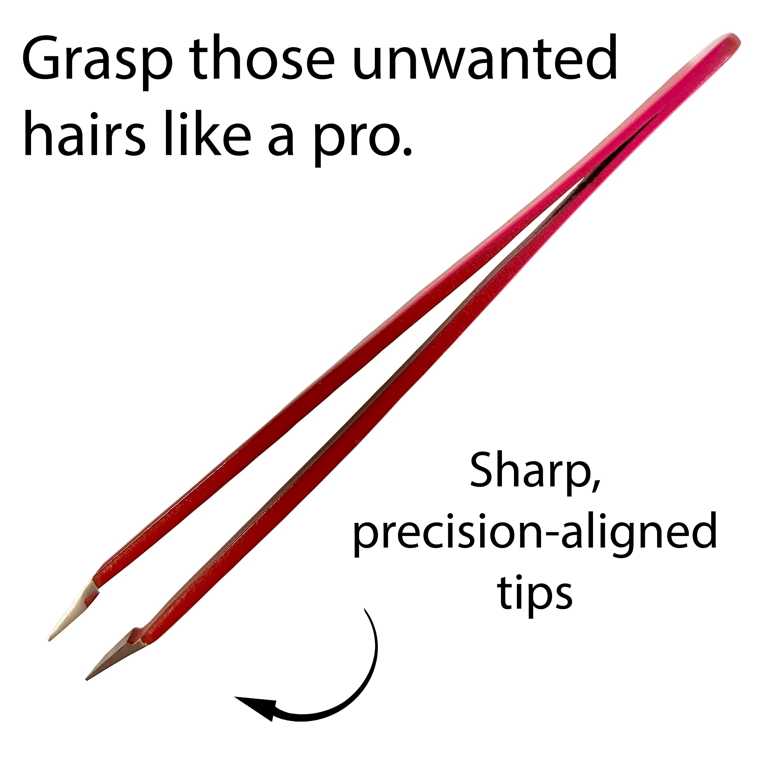 Zizzili Basics Tweezers - Limited Edition Red Delight Slant Tip - Best Tweezer For Eyebrow, Facial Hair Removal And Your Precisi