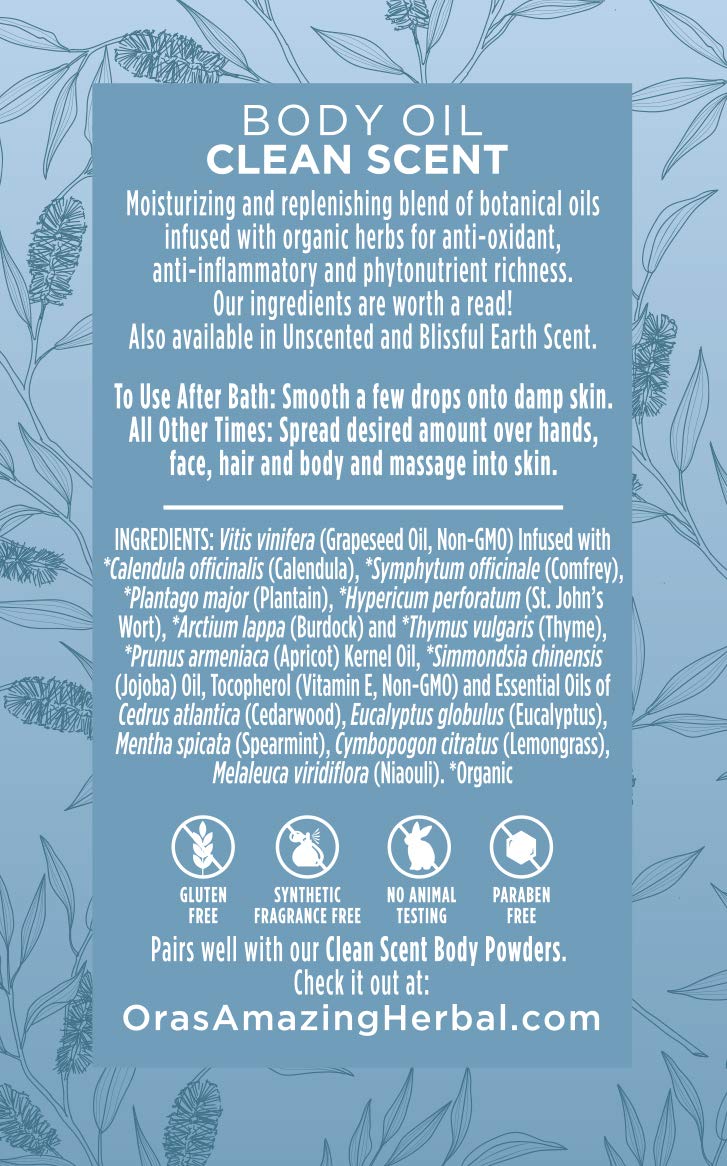Moisturizing Skin Oil With Eucalyptus & Lemongrass Essential Oils, Body Hydration For Dry Skin, Massage Oil, Body Oils For Men A