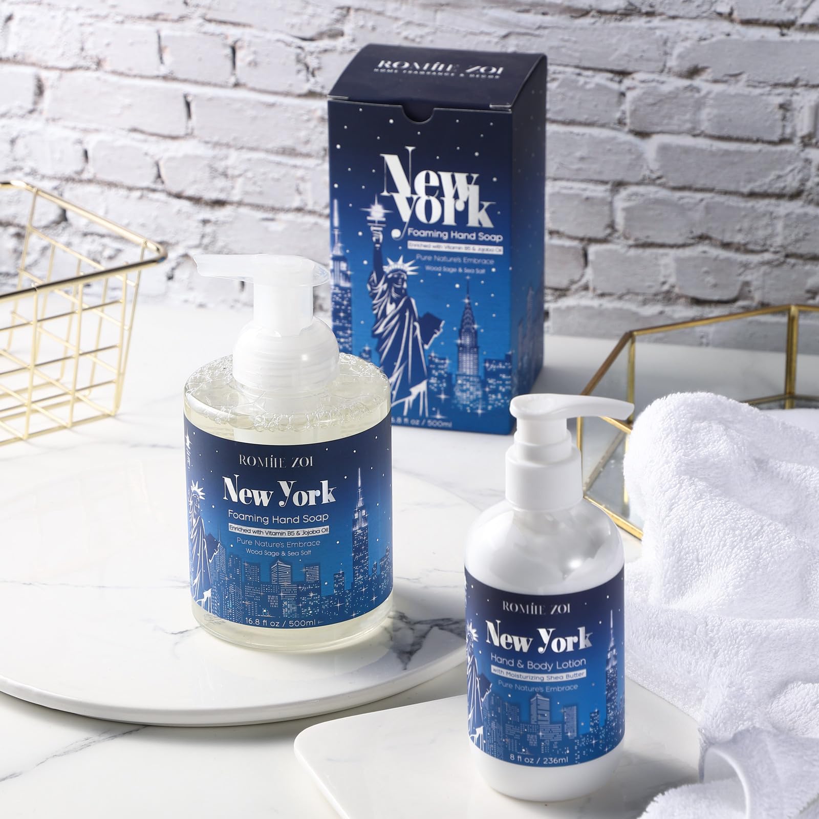 Romiie Zoi Daily Hand & Body Lotion With Moisturizing Shea Butter - New York With The Scent Of Wood Sage & Sea Salt - 236 Ml / 8