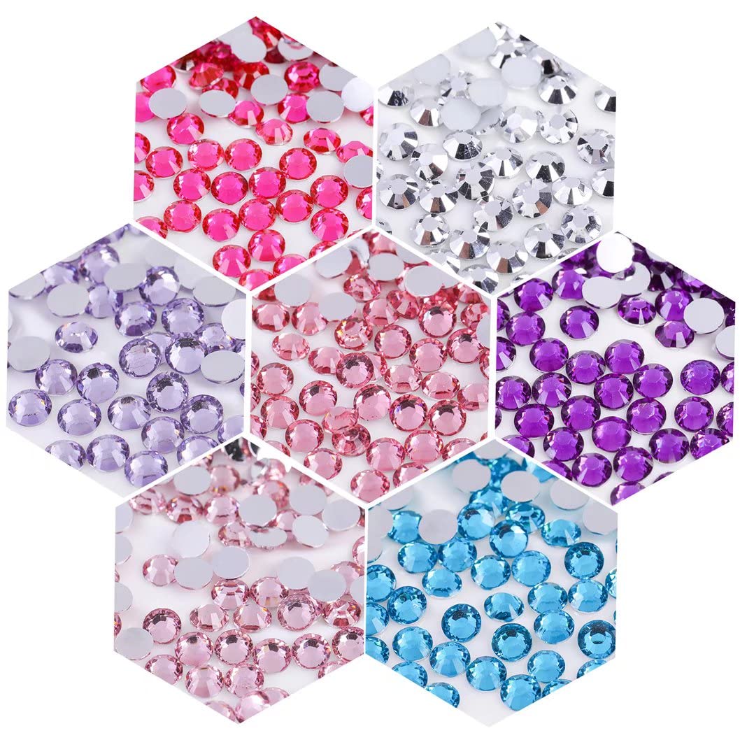 3000 Pieces Ss12 3Mm Flatback Rhinestones Clear Glass Round Gems Crystals For Nail Art Diy Crafts Clothes Shoes Bags (Light Pink
