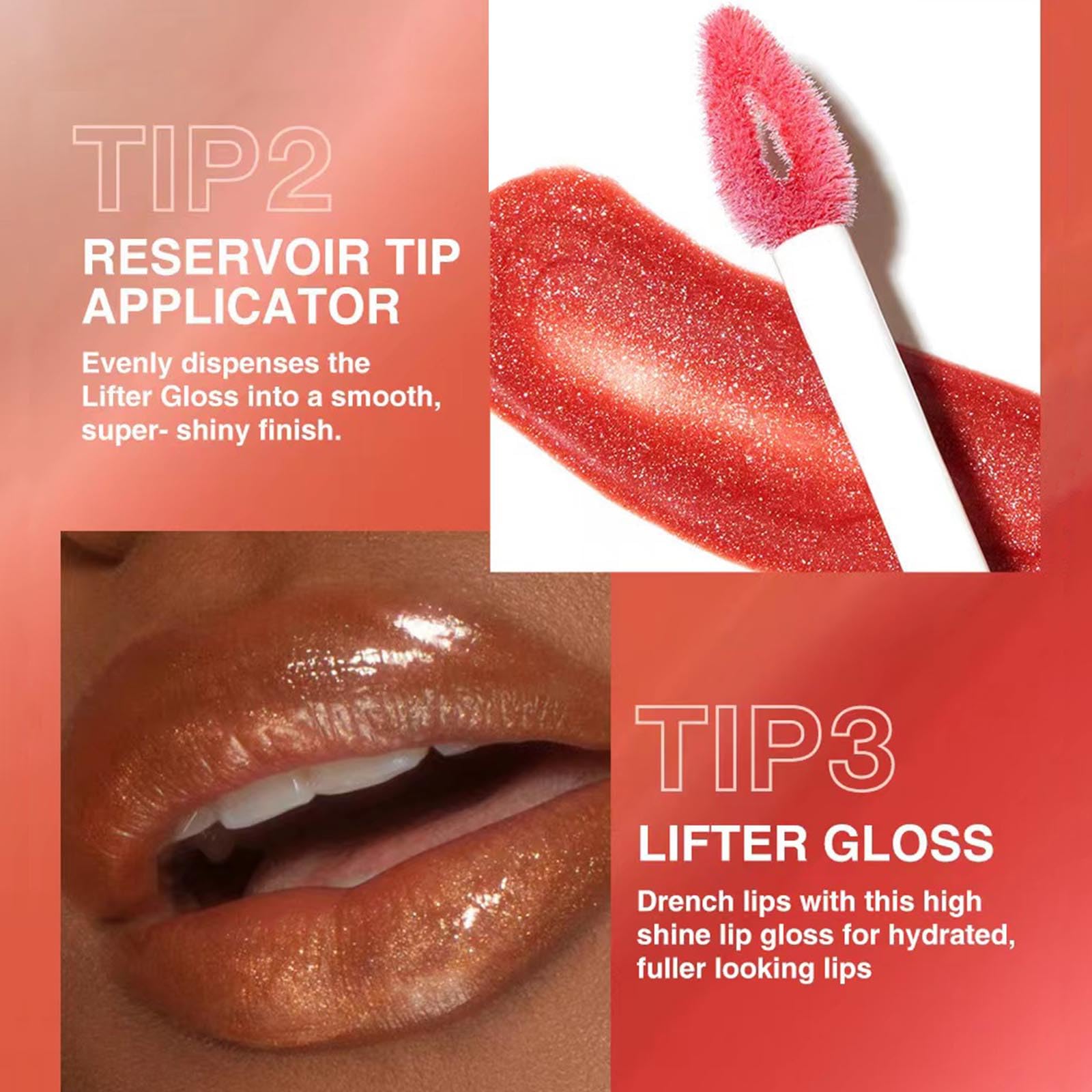 Twlbxmg Honey Lip Gloss Lip Plumper Gloss Tinted Glitter Lipgloss Lip Oil Moisturizing High Shine And Vegan Plumping Lip Gloss F