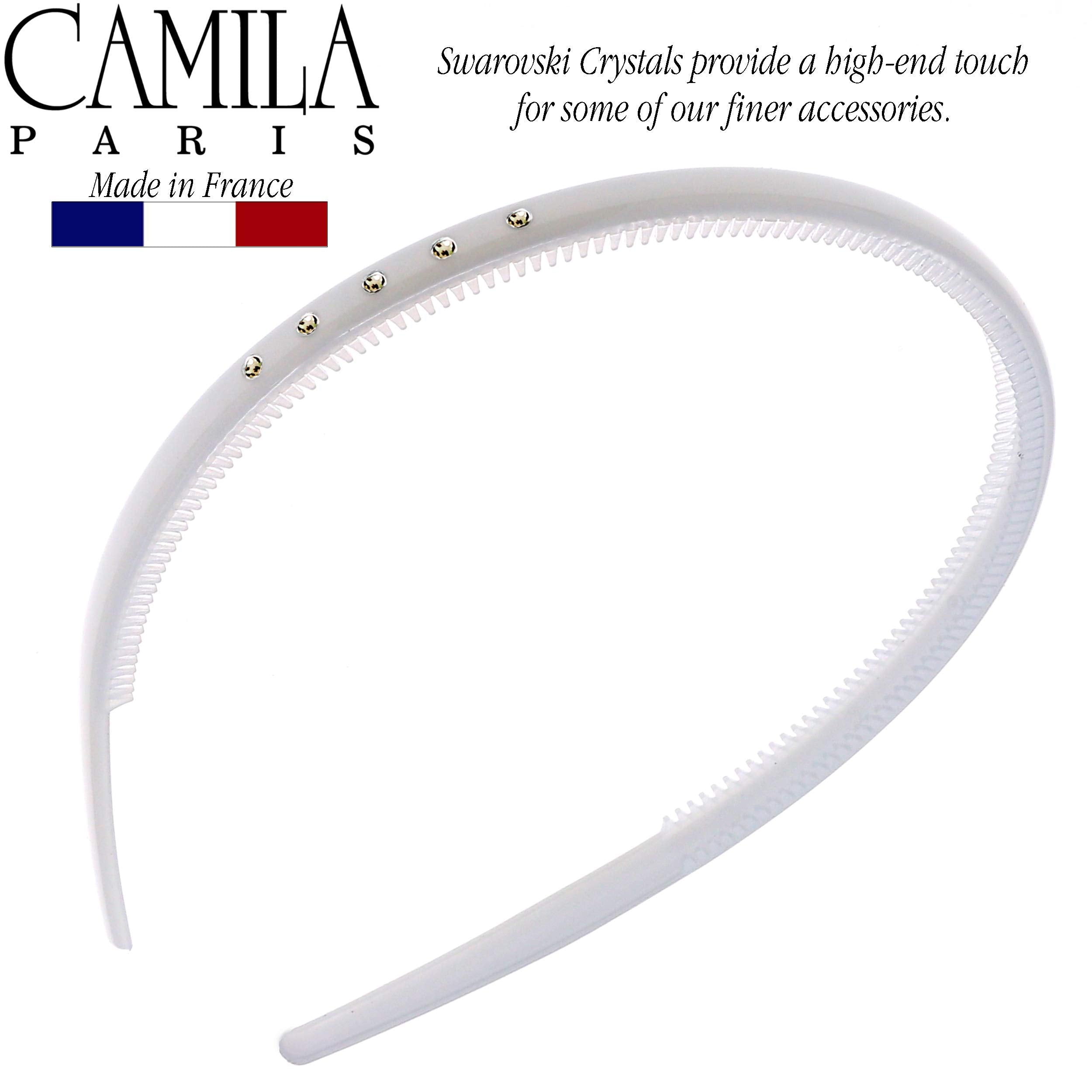 Camila Paris Cp2557 French Headband For Women, White, Very Flexible With Teeth For Strong Hold Grip, Women'S Hairband, No Slip D