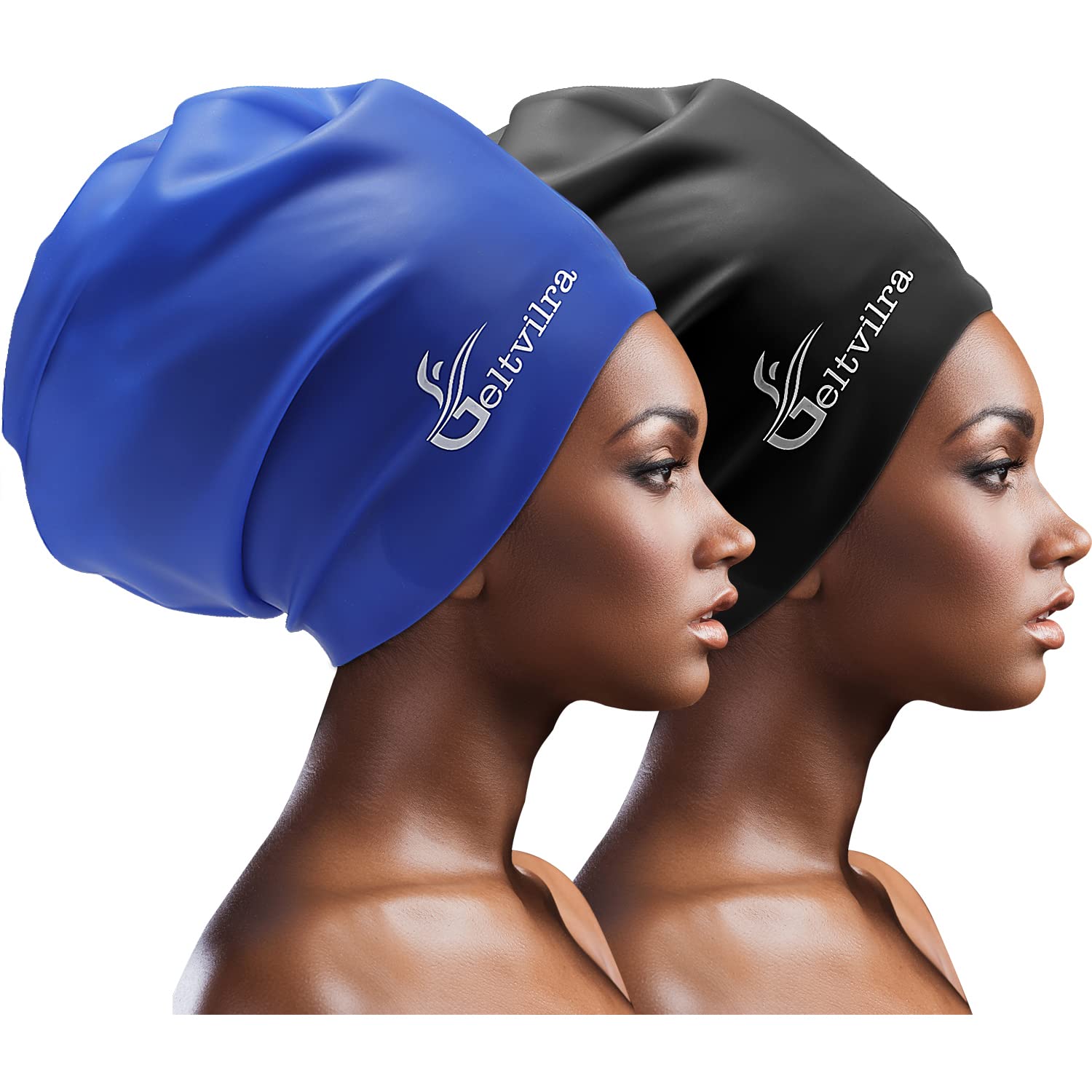 Extra Large Swim Cap for Braids and Dreadlocks Women Men Silicone Swimming Cap for Long Thick Curly Weaves Afro Hair Extensions
