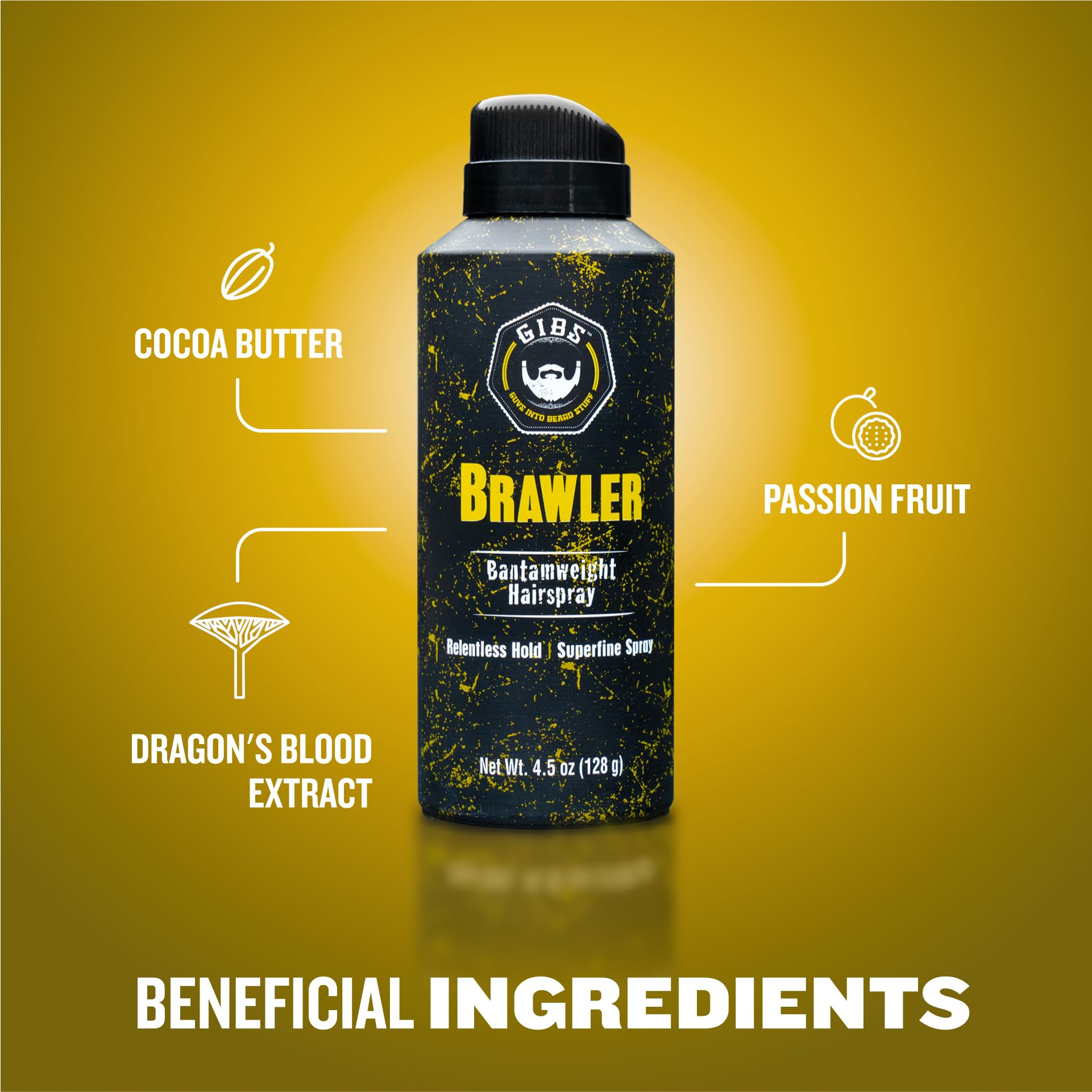 Gibs Grooming Brawler Bantamweight Hairspray, 4.5Oz