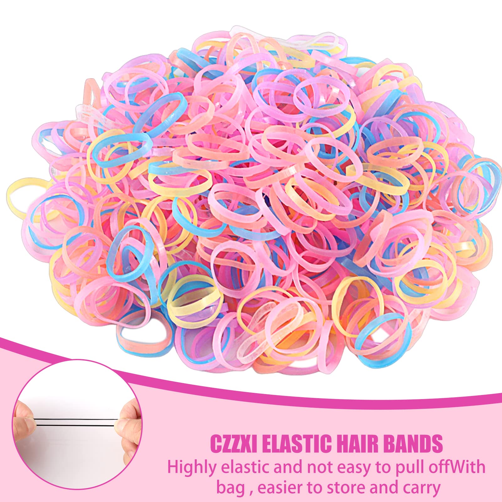Colorful Mini Rubber Bands With Topsy Tail Styling Tools - Elastic Hair Ties, Hair Cutter, And Hair Accessories For Baby Girls A