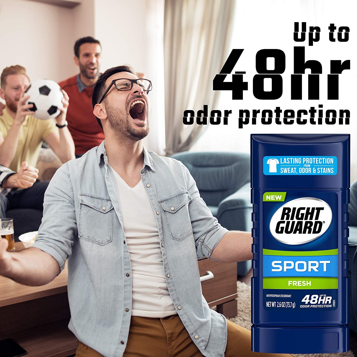 Right Guard Sport Antiperspirant Up To 48Hr, Fresh 2.6 Oz (Pack Of 3)