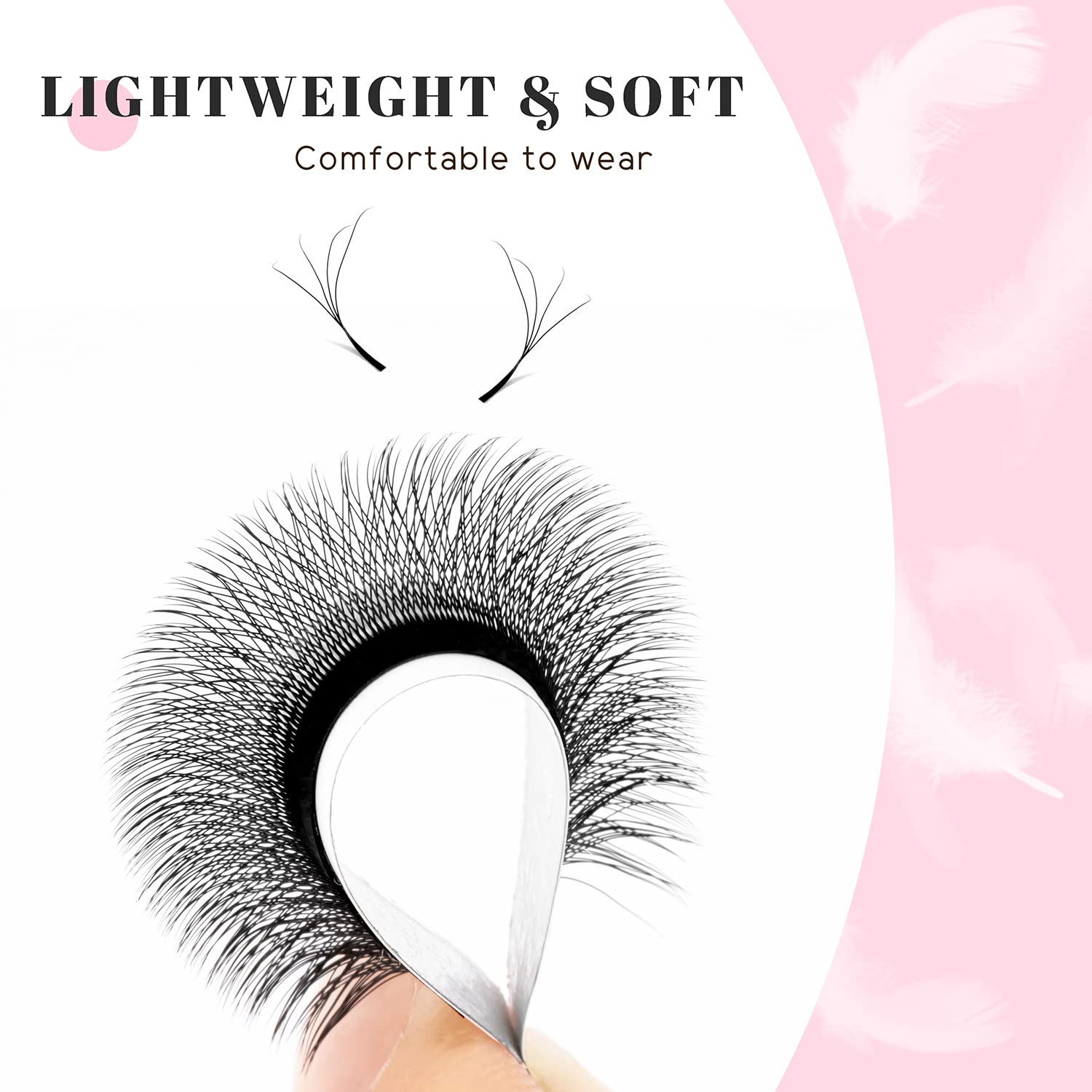 Tdance W Eyelash Extensions 4D Premade Fans W Lashes 0.07 C/D Curl Matte Black W Shaped Volume Fans (W-4D-0.07-C-13Mm)