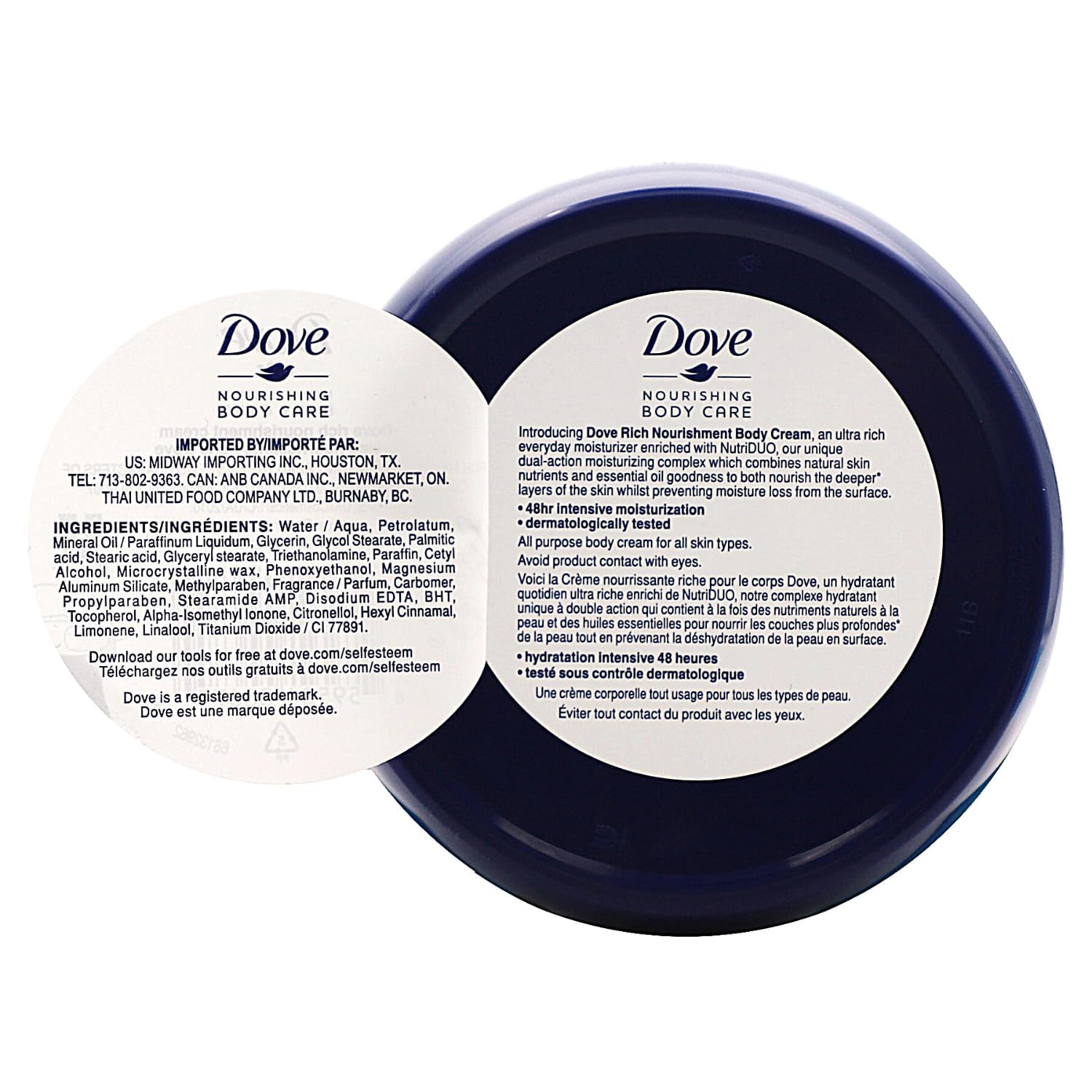 Dove Nourishing Body Care, Face, Hand, And Body Rich Nourishment Cream For Extra Dry Skin With 48-Hour Moisturization, 3-Pack, 5