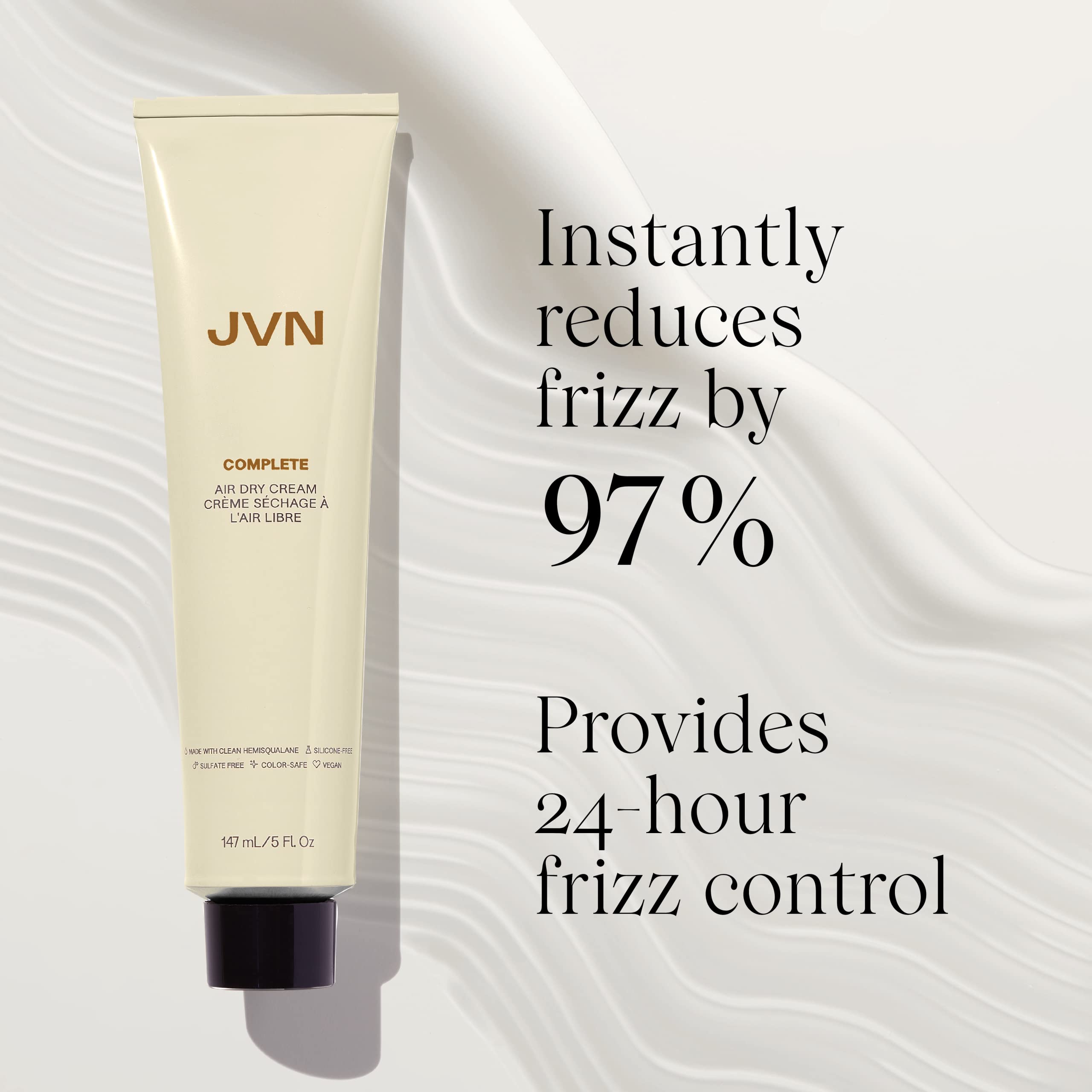 Jvn No Heat Air Dry Cream, Hair Styling Cream - 5 Fluid Ounces, Smoothens And Defines Hair, Sulfate-Free, Curl Enhancing, Moistu