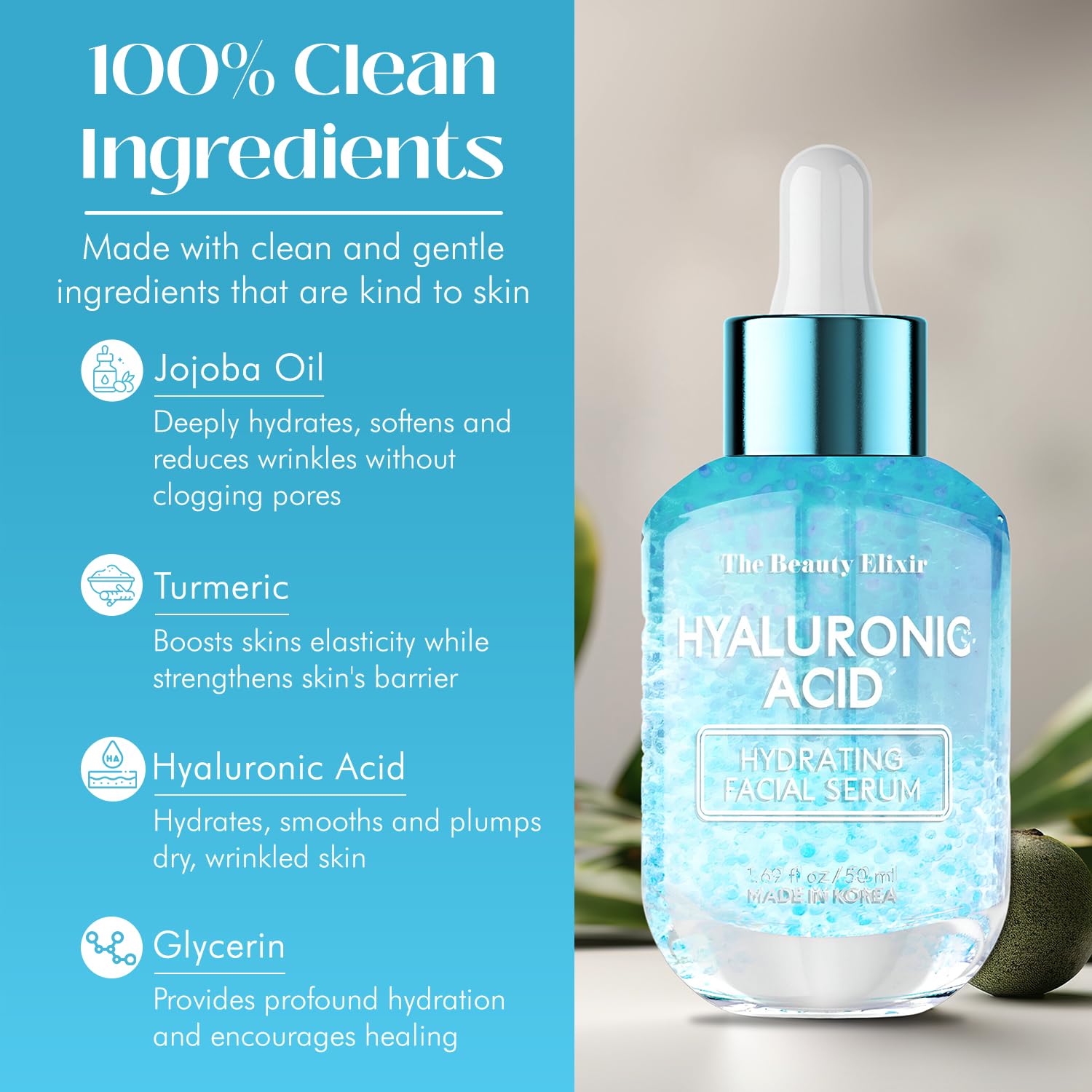 Hyaluronic Acid Serum For Face - Anti Aging, Rejuvenating & Hydrating Facial Serum - Reduces Wrinkles & Fine Lines, Evens & Rest