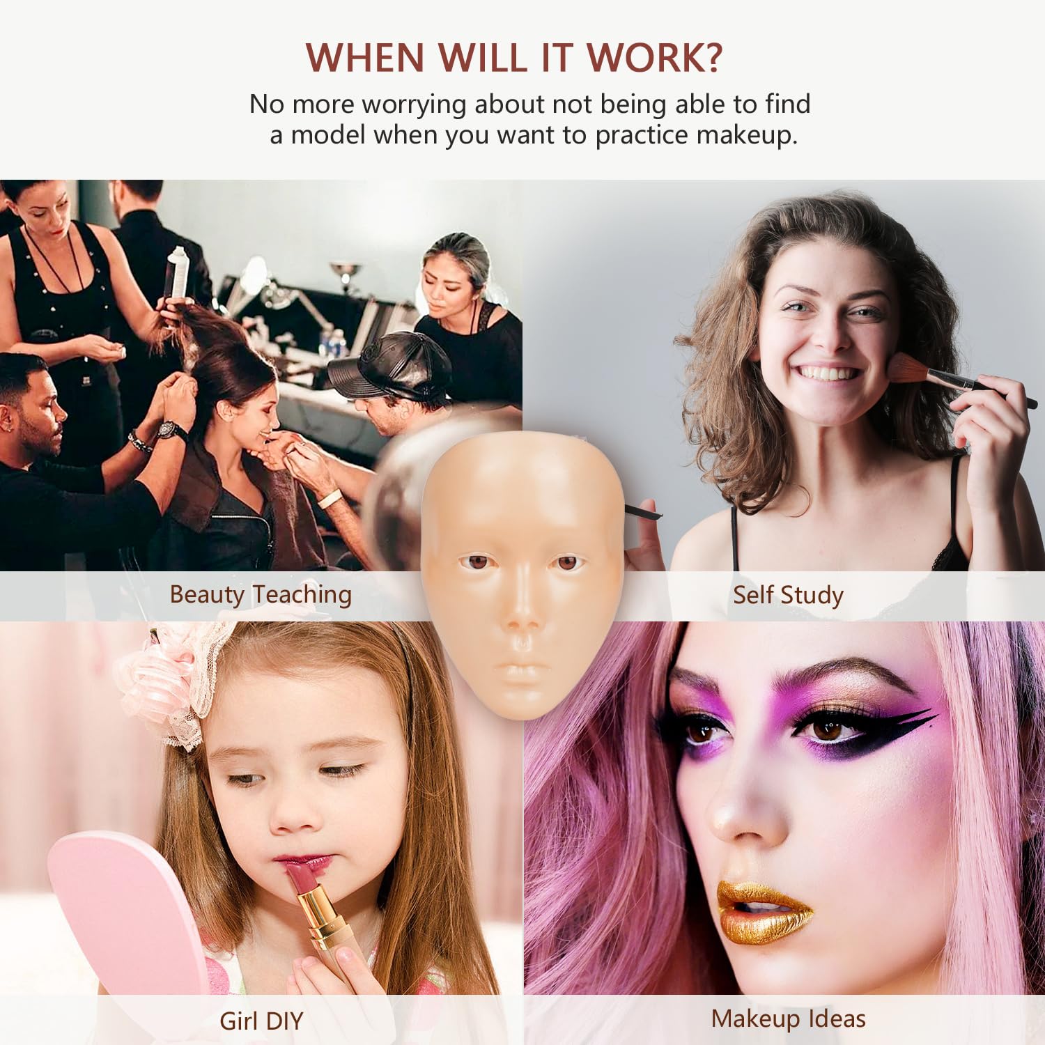 Makeup Practice Face,Laokiiy Makeup Mannequin Face With Makeup Practice Face Board,5D Silicone Full Face Practice Eyelash Eye Sh