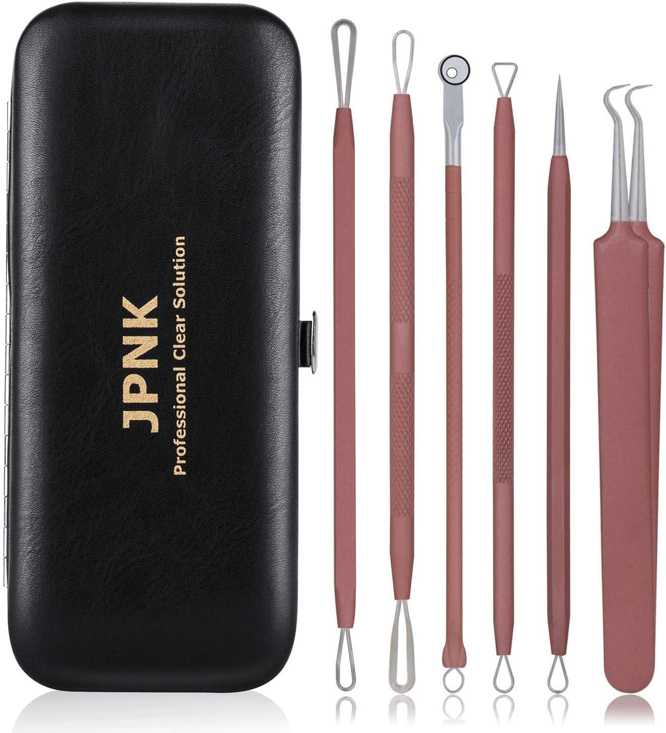JPNK Blackhead Remover Tool Comedones Extractor Acne Removal Kit for Blemish, Whitehead Popping, 6 Pcs Zit Removing for Nose Fac