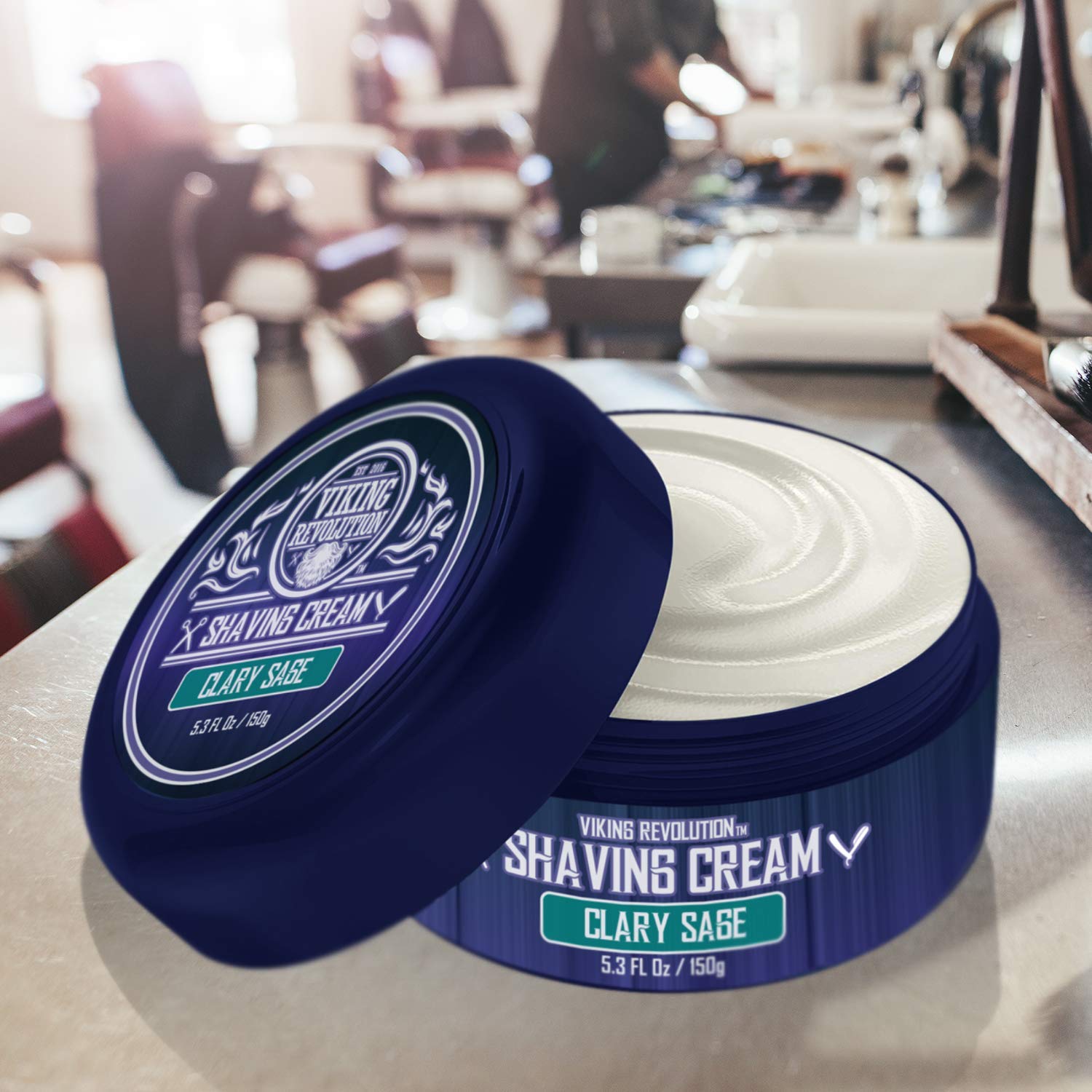 Luxury Shaving Cream Clary Sage Scent - Soft, Smooth & Silky Shaving Soap - Rich Lather For The Smoothest Shave - 5.3Oz