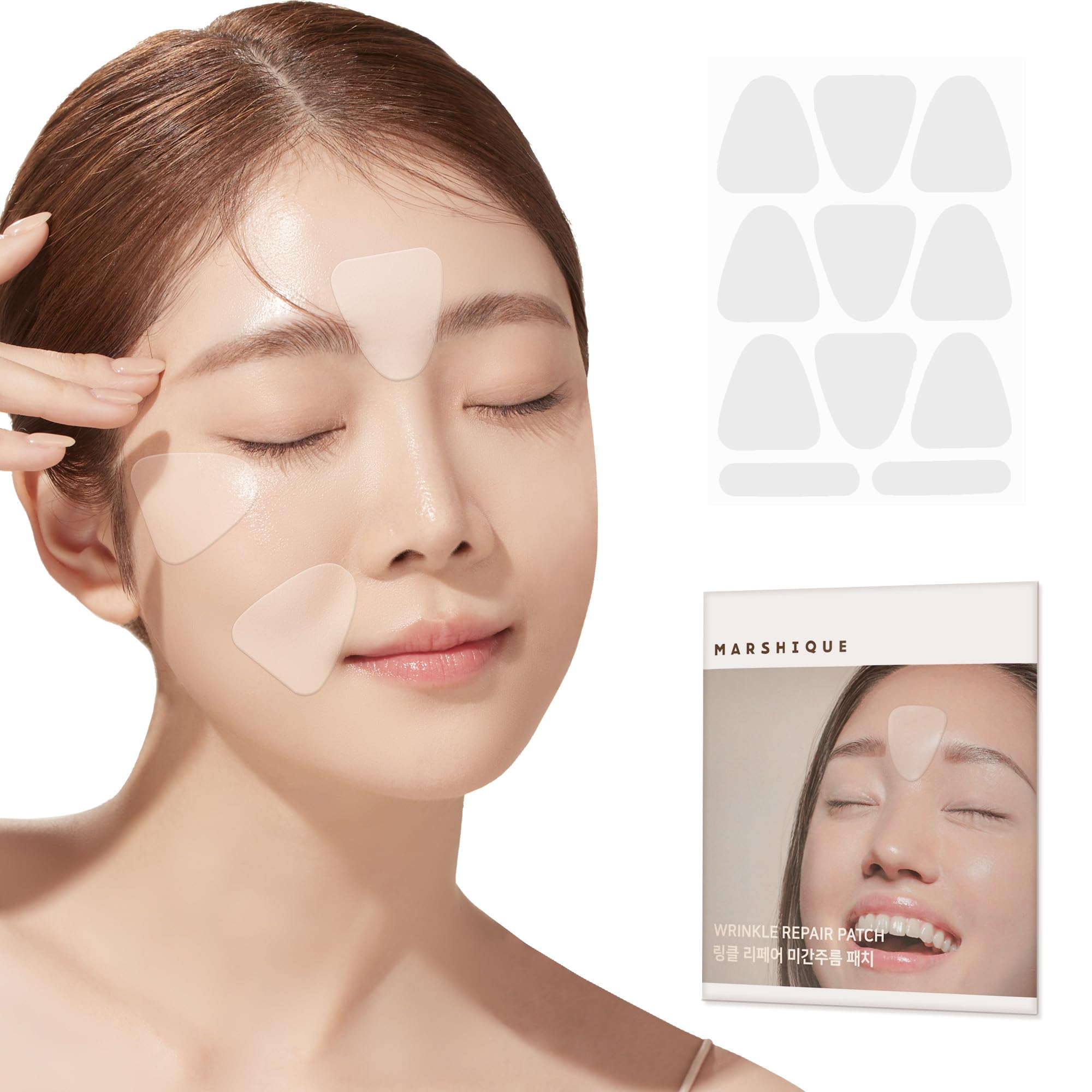 Marshique Wrinkle Repair Patches For Frown Lines Eleven Lines - Between The Eyes Wrinkle Patches Non Invasive Wrinkle Smoothers