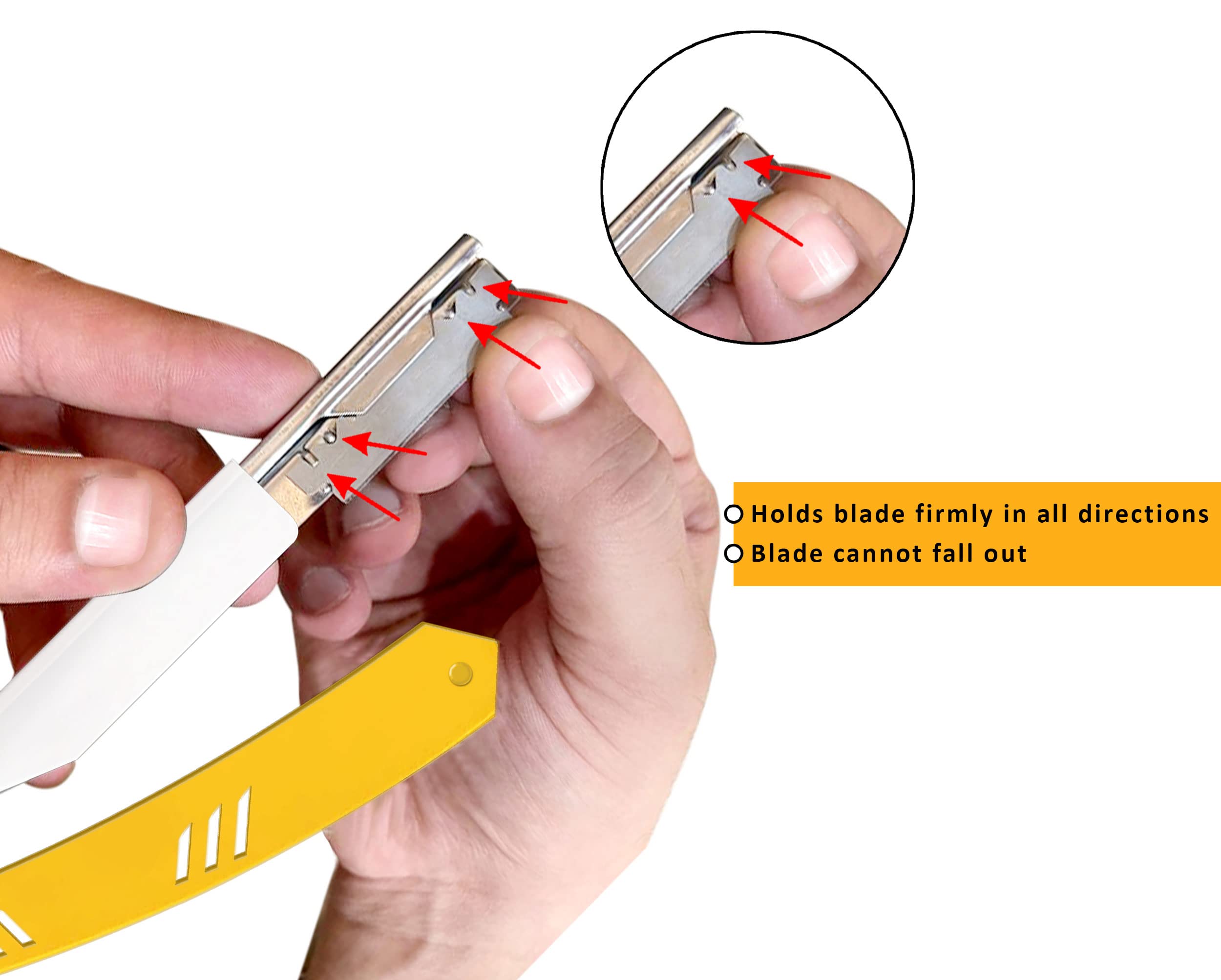 Beauticone Straight Razor | Professional Barber Razor For Men With 100 Single Edge Blades | Straight Edge Razor Slide-Out Design