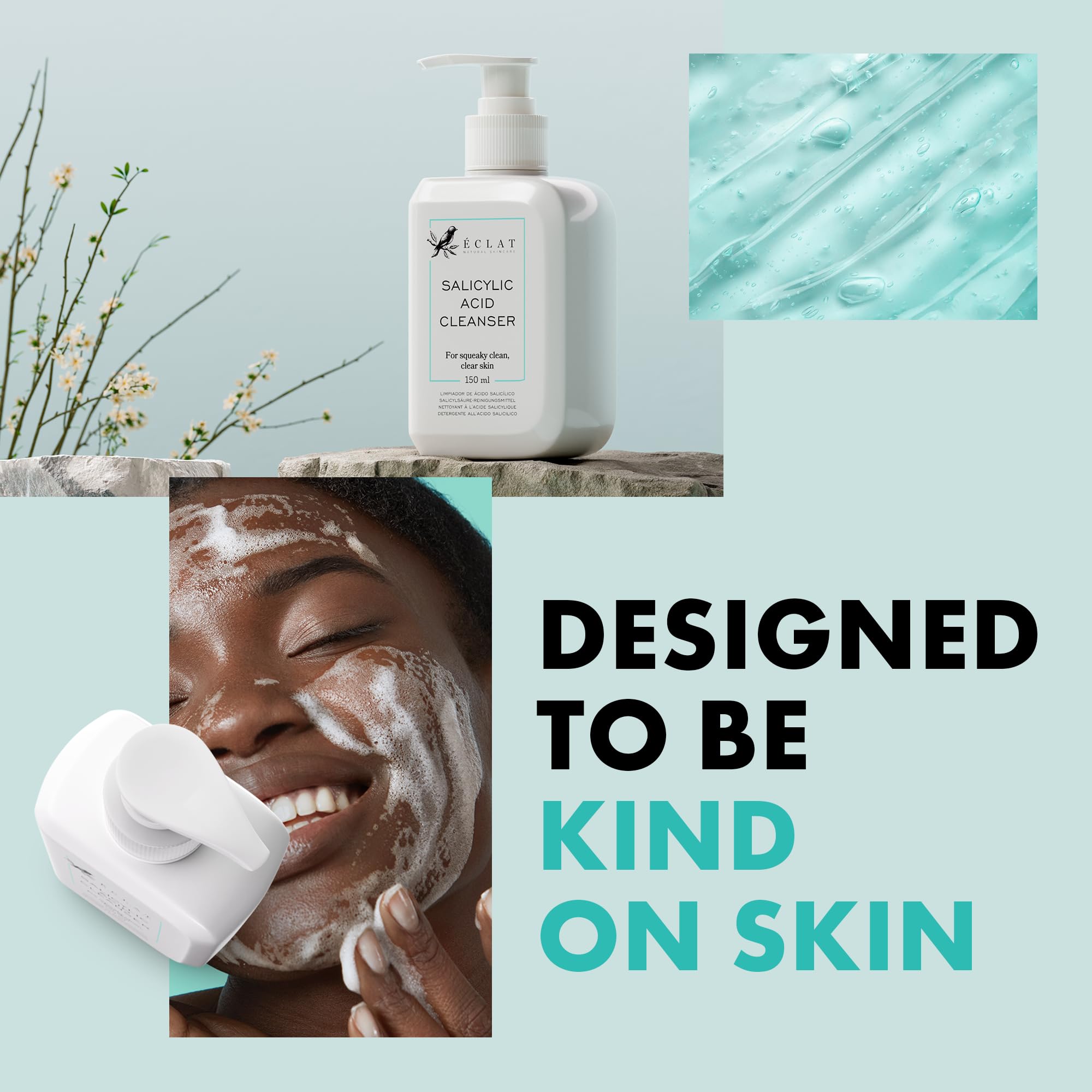 Blemish-Fighting Acne Face Wash - Salicylic Acid Cleanser With Niacinamide, Vitamin E & Green Tea, Salicylic Acid Face Wash, Fac