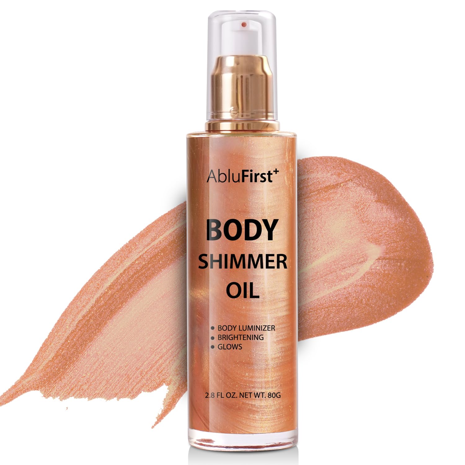 AbluFirst 4 Colors Shimmer Body Oil Face Glitter Summer Body Moisturizing Light Shimmering Glow Non-Sticky Party Body Luminizer 