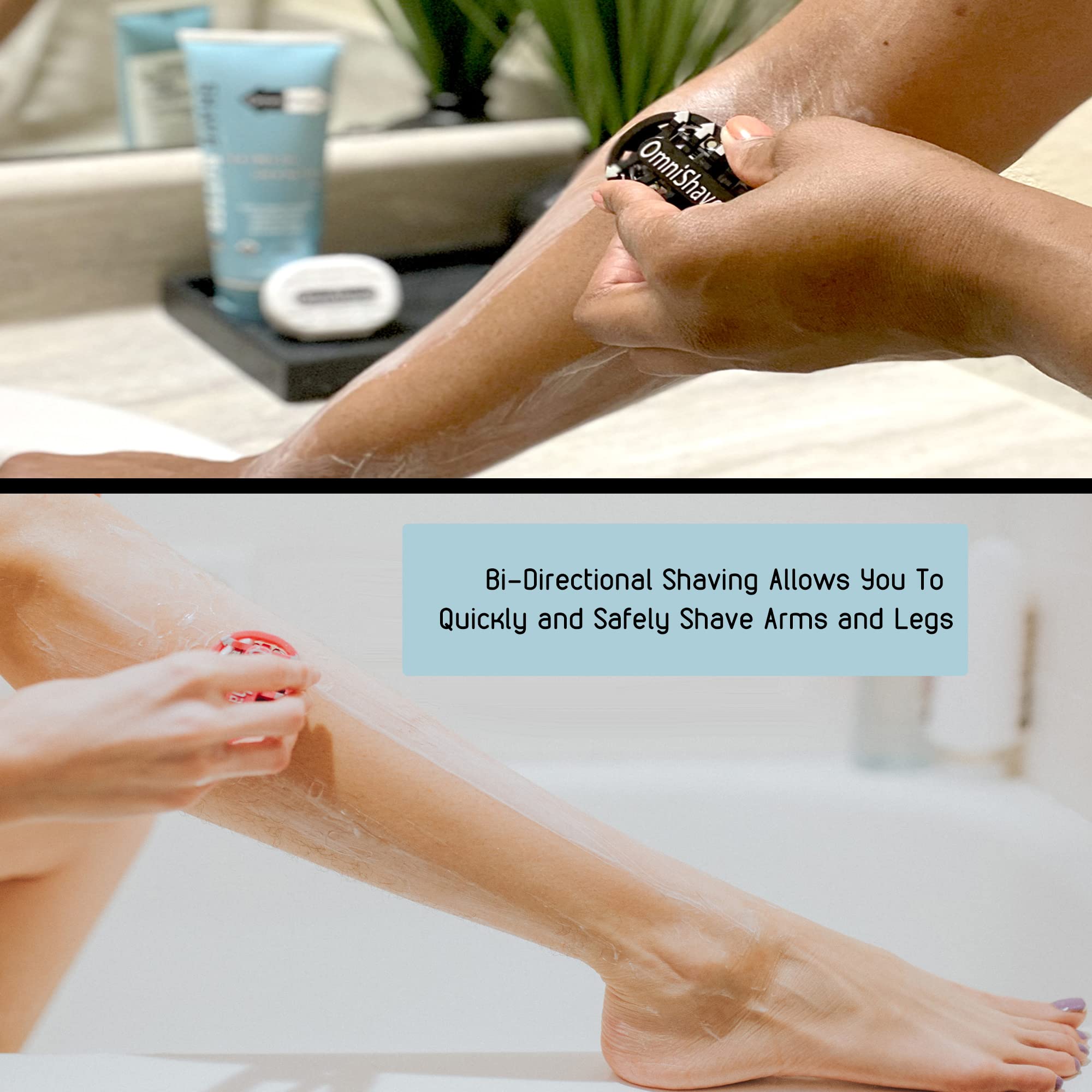 Premium Omnishaver Bi-Directional Shavers For Men & Women | 10X Faster Than Disposable Razors | Self-Cleaning, Self-Stropping Ra