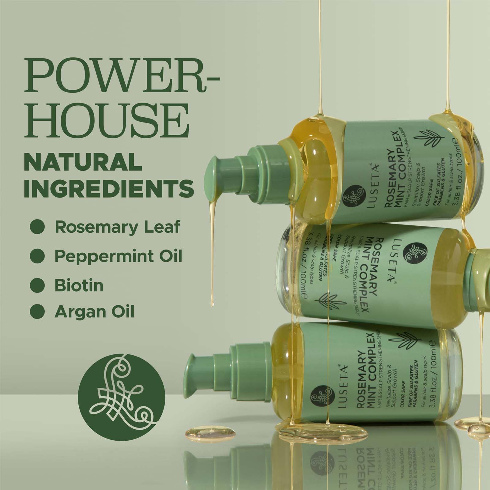 Luseta Rosemary Oil For Hair Growth - Strengthening And Moisturizing Formula For Thinning, Damaged Hair And Split Ends - Color S