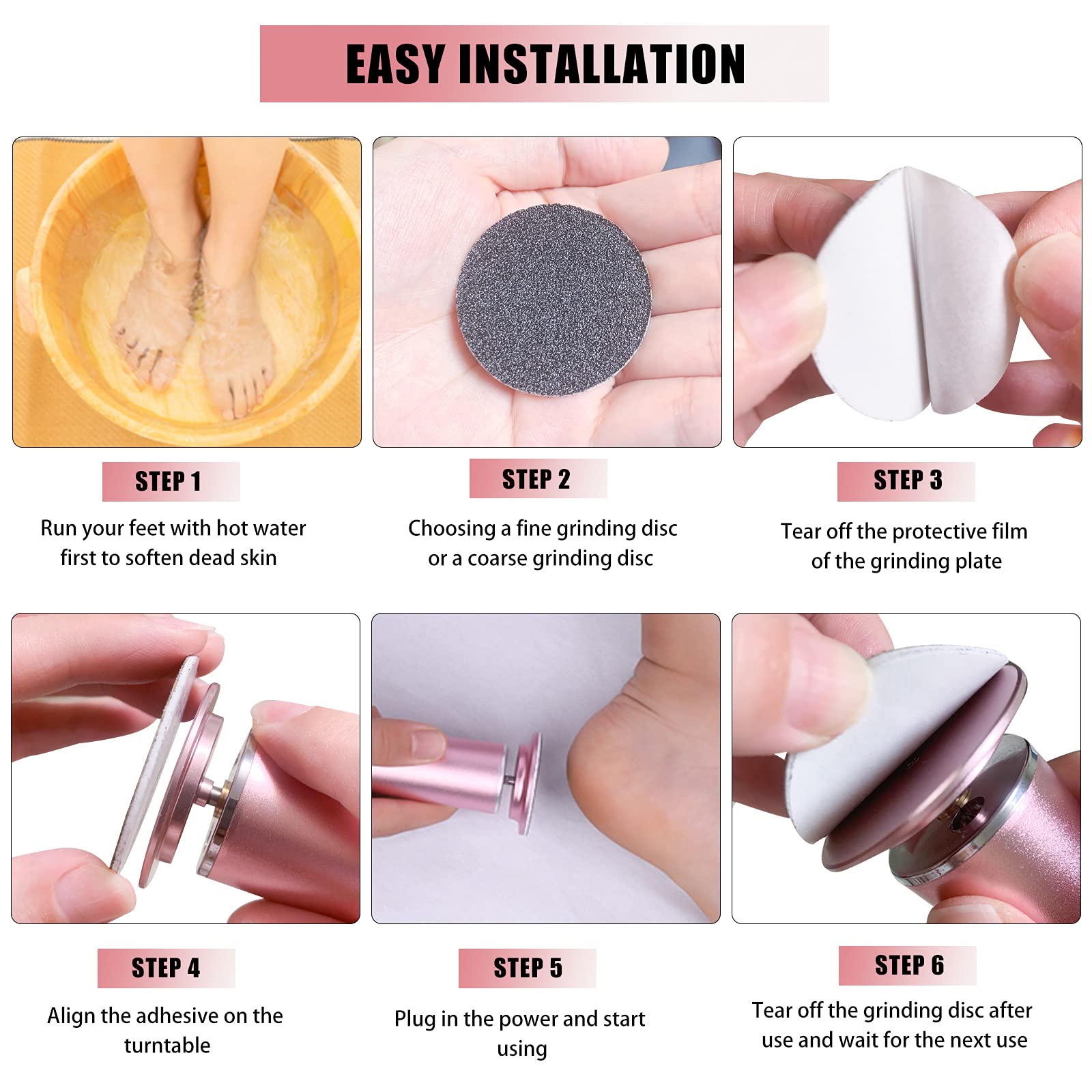 120 Pcs Replacement Sandpaper Discs For Electric Foot File Adjustable Speed Callus Remover Tool Sandpaper Pad Disks