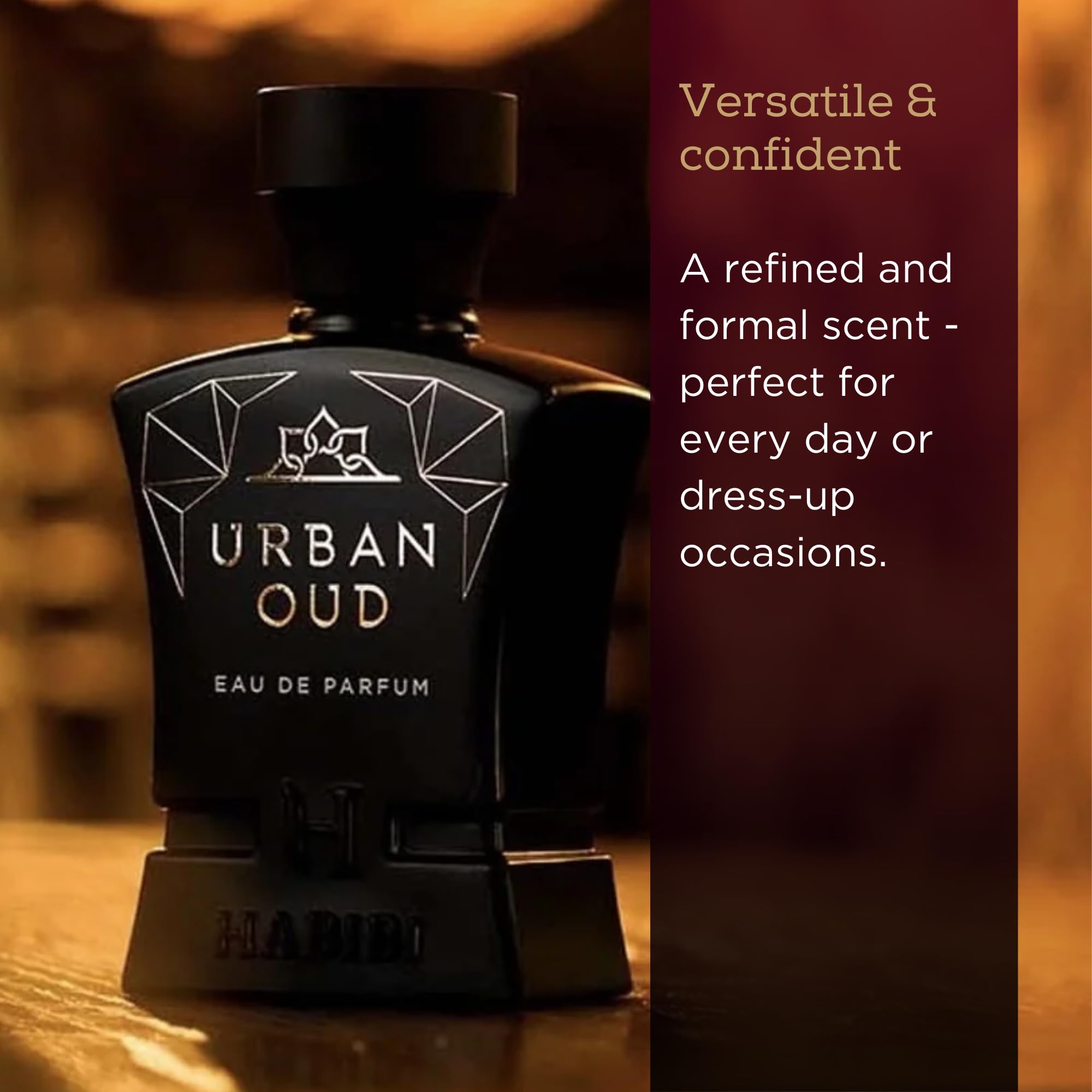 H Habibi Urban Oud Arabian Fragrance For Men, Elixir Edition - Woody Oud & Citrus Cologne For Men - Rich & Addictive Luxury Nich