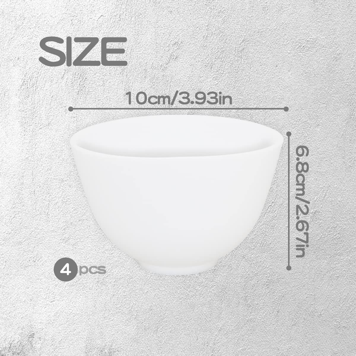 Fercaish 4Pcs Diy Face Mask Mixing Bowl, Microwavable Silicone Facial Mud Bowl Cosmetic Beauty Tool For Home Salon(White)