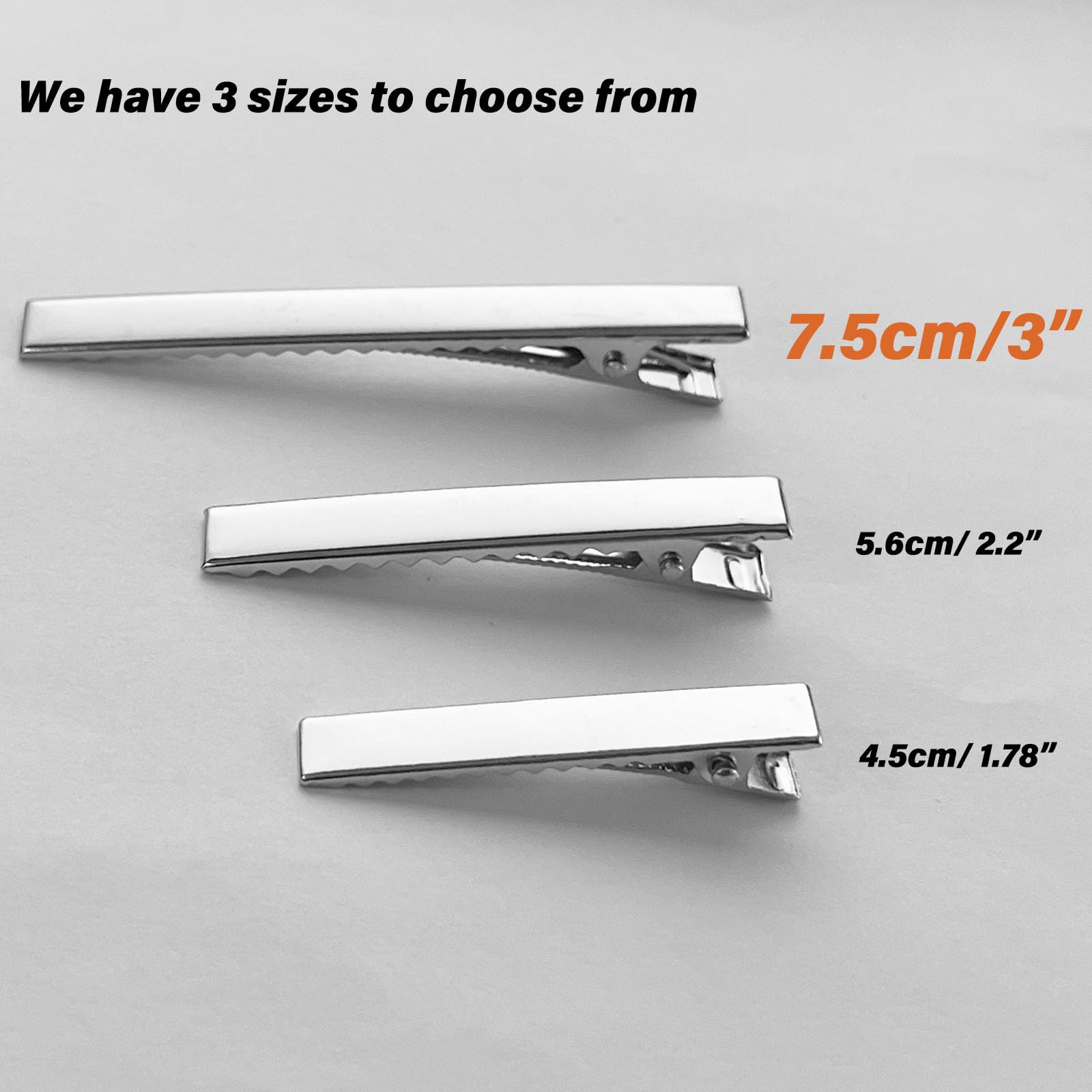 Tserofay 60Pcs Alligator Hair Bows Clips For Crafts,(7.5Cm/ 3'') Diy Bow Clips Bulk, Gator Metal Clip, Hairdresser Clips For Bow