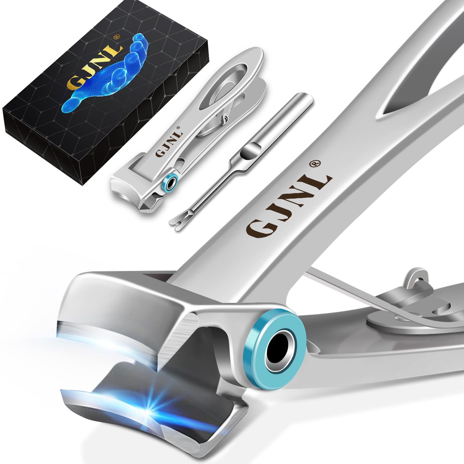 Nail Clippers for Men Thick Nails - Birthday Gifts for Men Dad 16mm Wide Jaw Opening Toenail Clippers for Seniors Nails Cutter S