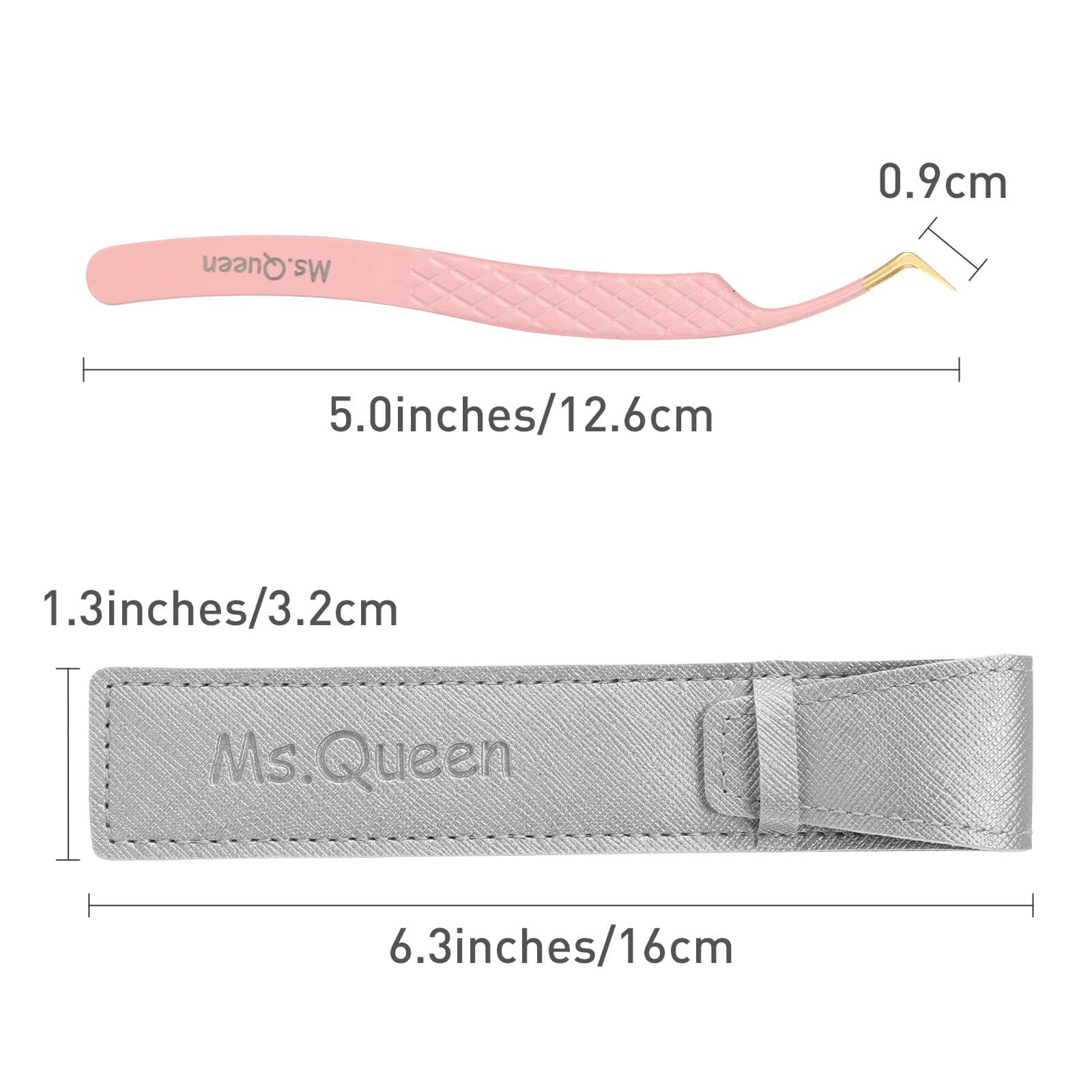 Ms.Queen Eyelash Extension Tweezers,Diamond Grip Lash Tweezers For Isolation Applying And Mega Volume Mink Lashes Fanning