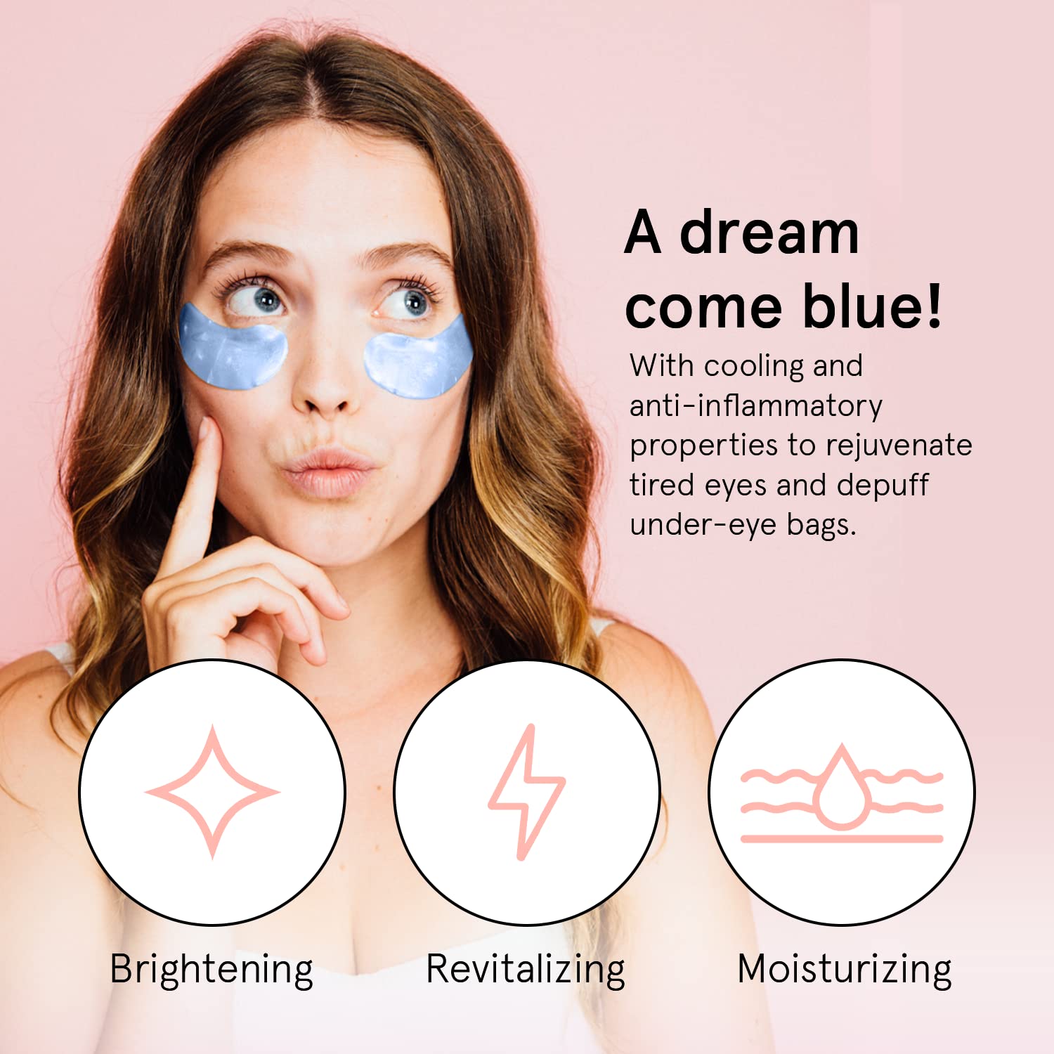 Under Eye Mask - Reduce Dark Circles, Puffy Eyes, Undereye Bags, Wrinkles - Gel Under Eye Patches, Vegan Cruelty-Free Self Care