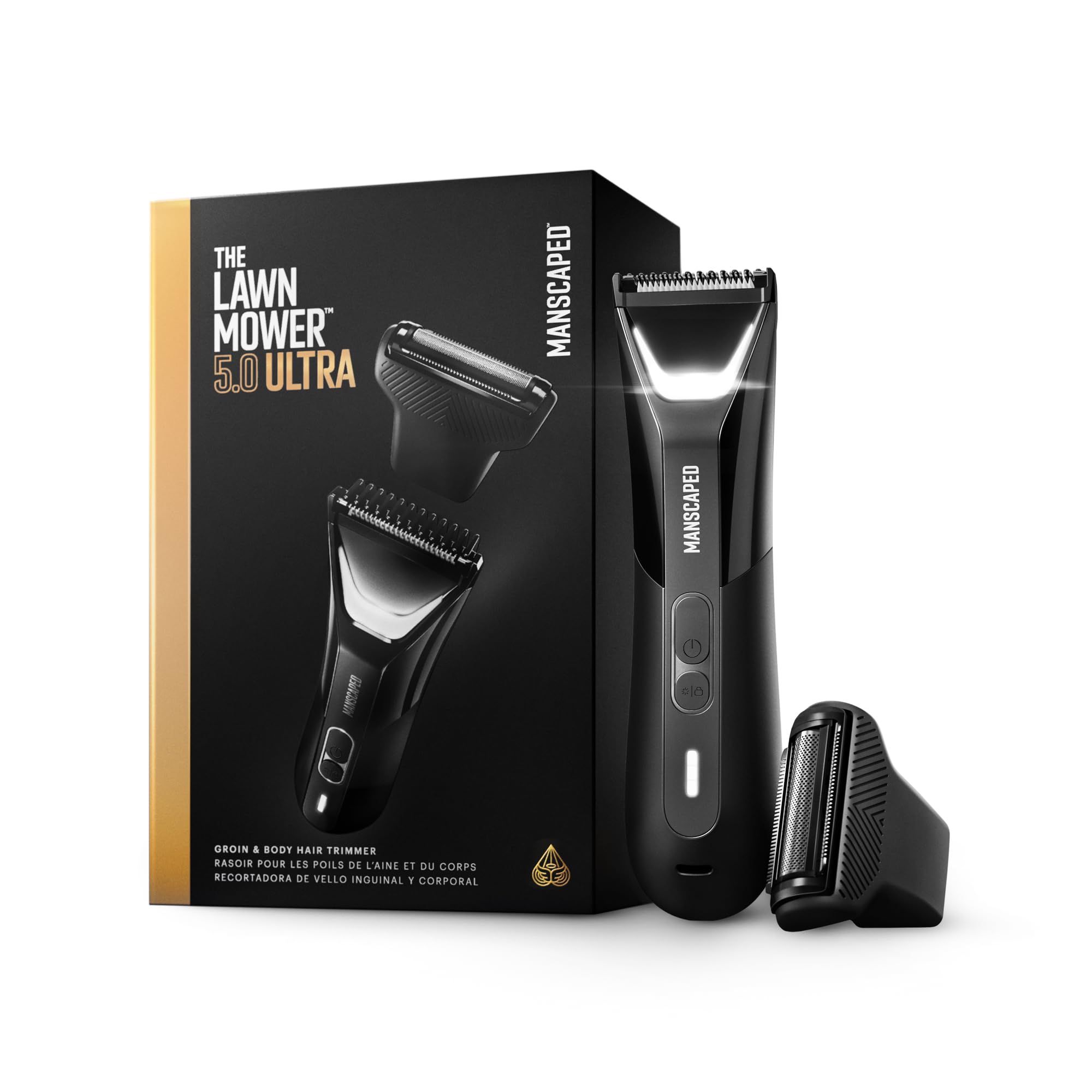 Manscaped The Lawn Mower 5.0 Ultra Groin & Body Hair Trimmer - Dual-Head Skinsafe Trimmer & Foil Blades, Waterproof Wet/Dry Groo