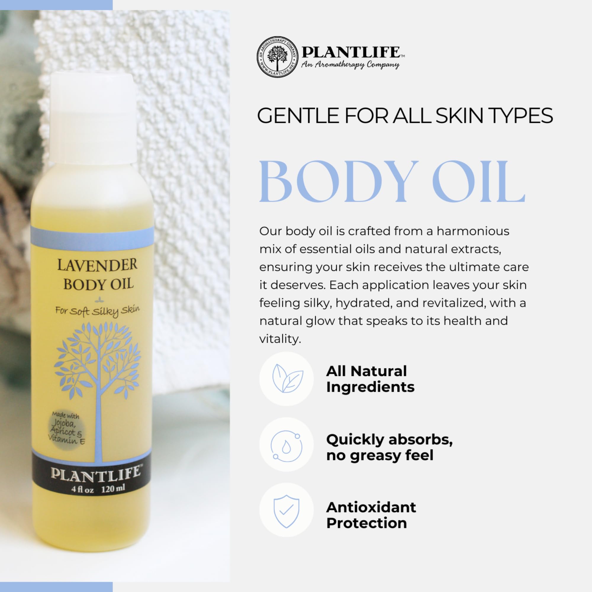 Plantlife Patchouli Body Oil - Moisturizing Natural Body Oil For All Skin Types - Nourishing Dry Skin And Making It Feel Soft An