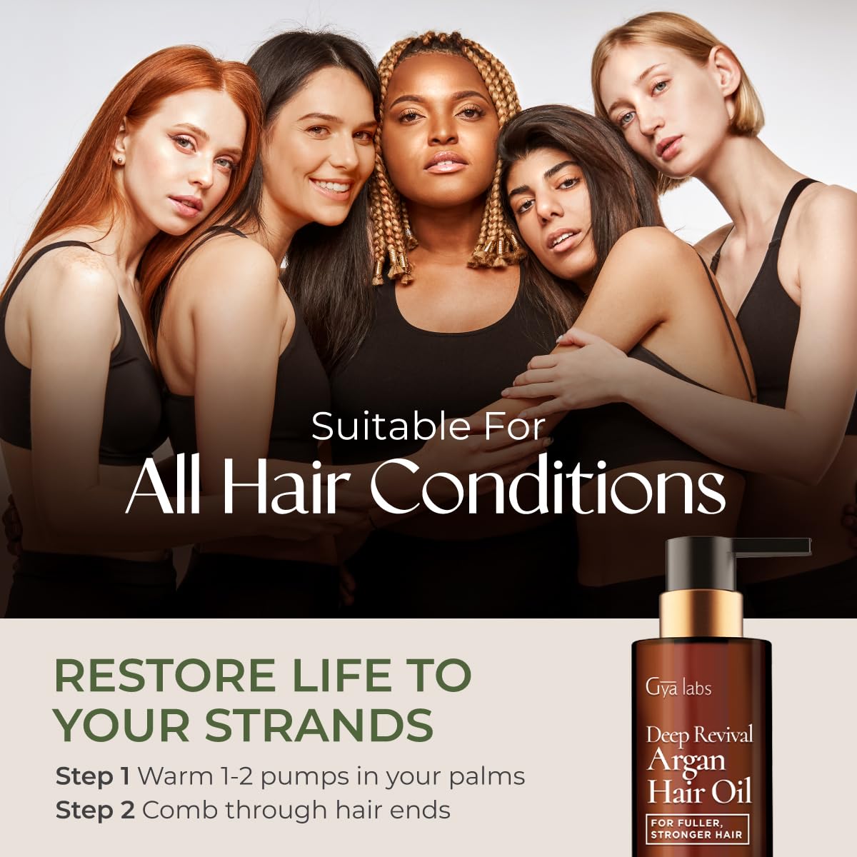Gya Labs Deep Revival Argan Hair Oil For Hair Growth - Premium Argan Oil For Hair Damage & Frizz Control - Scalp Health, Strengt