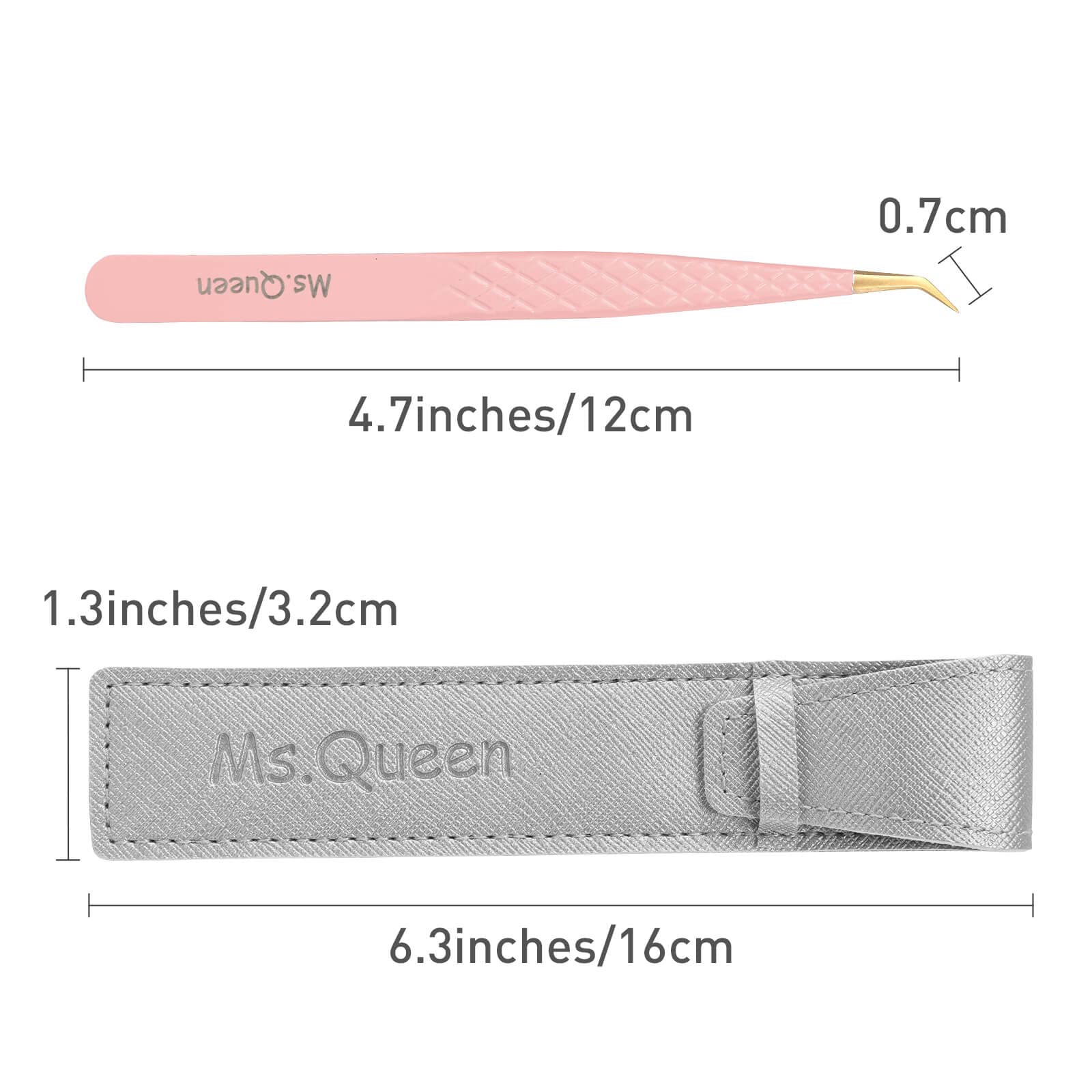 Ms.Queen Lash Tweezers For Eyelash Extensions, Professional Curved Tip Lashing Tweezers For Isolation And Individual Volume Lash