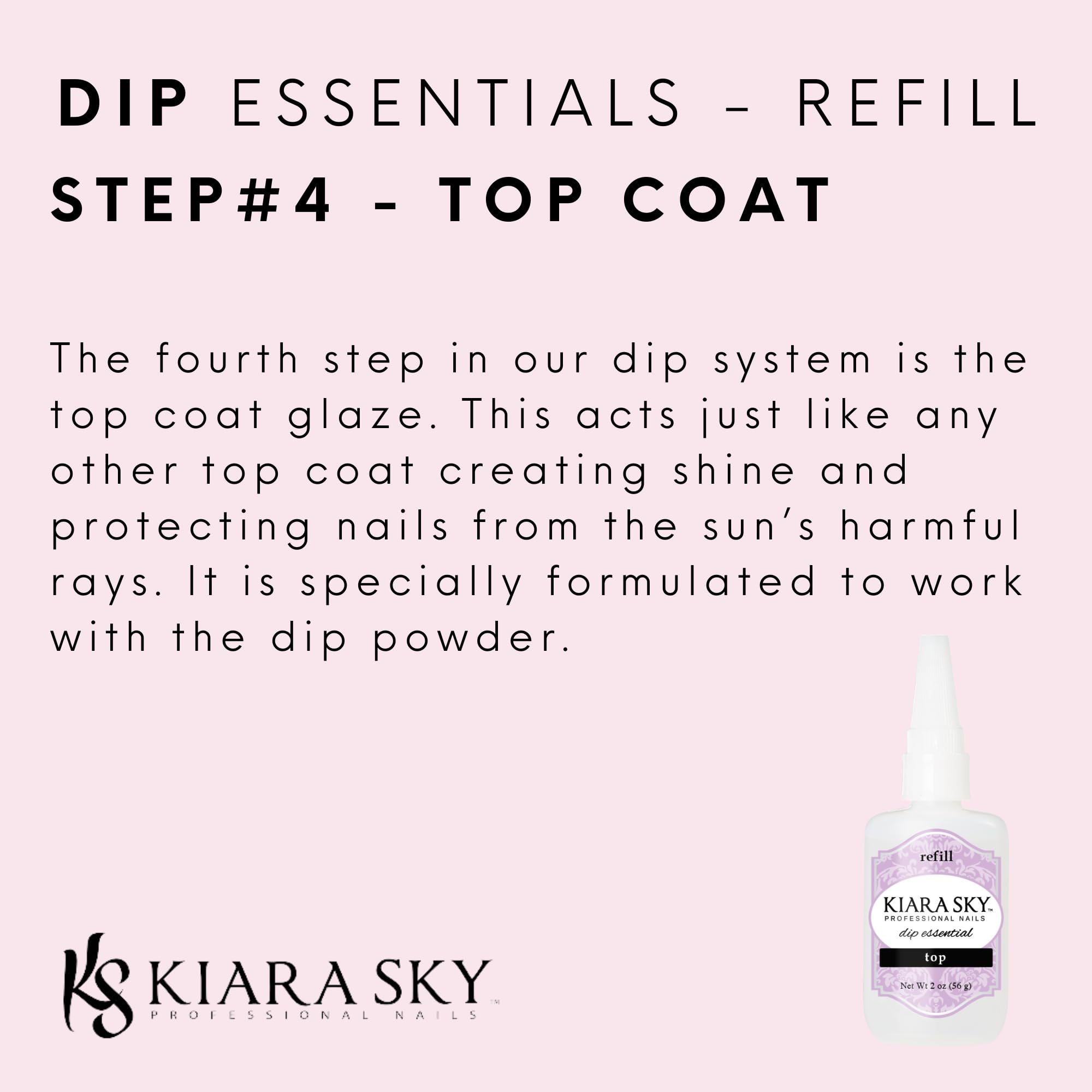 Kiara Sky Top & Base Coat Dip Essentials 2 Oz Refill