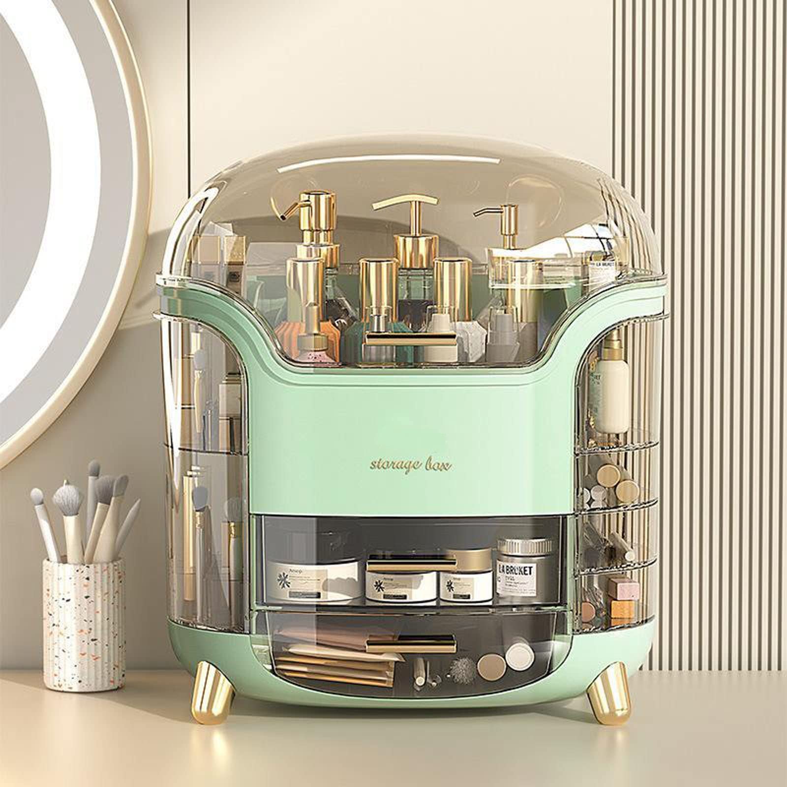 Omeily Makeup Organizer Countertop Cosmetic Storage Box Cosmetic Organizer Makeup Storage Organizer Box Skincare Organizers Make