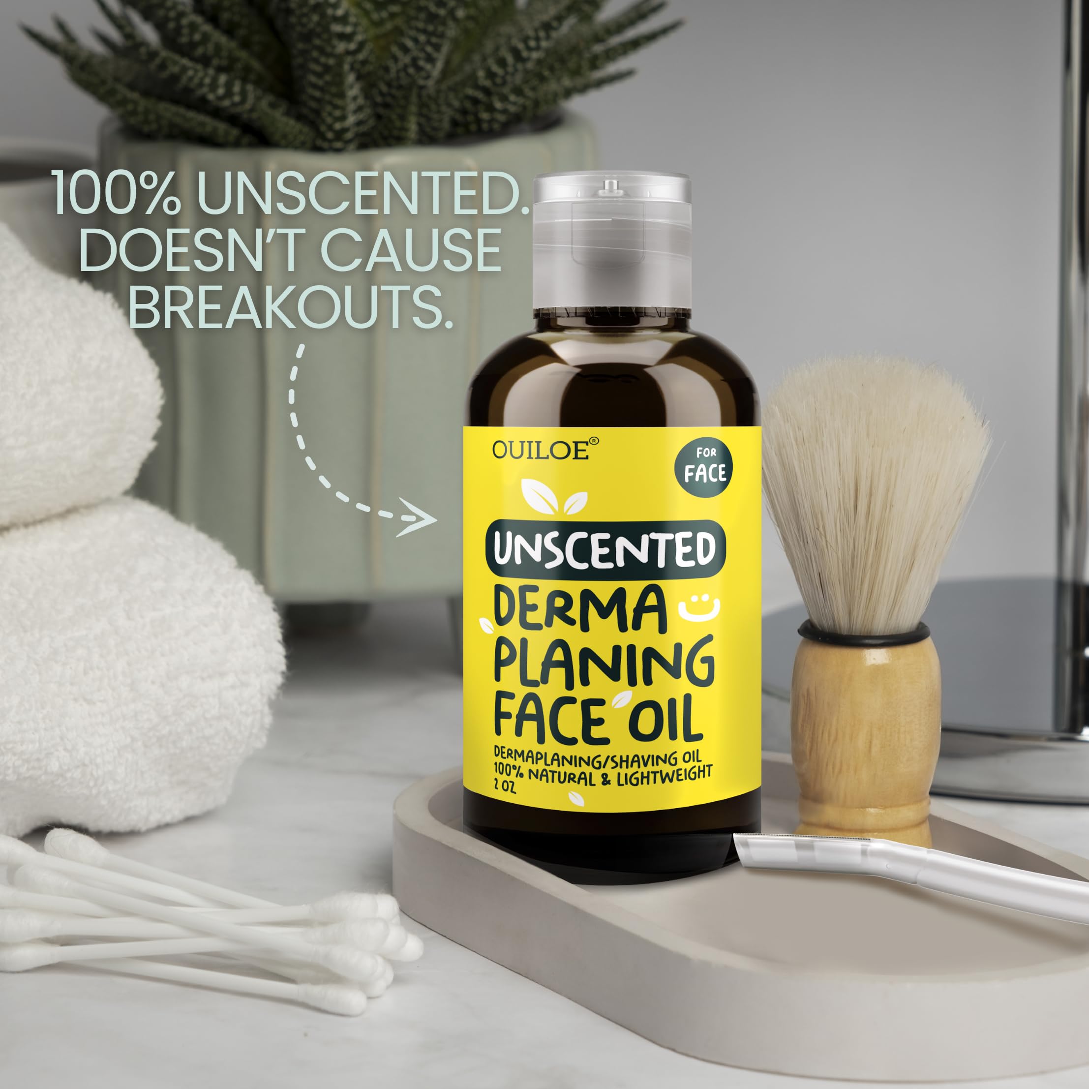 Dermaplaning Oil For Face - 100% Natural & Lightweight Shave Oil For Women, Face Shaving Oil For Women, Use With A Dermaplaning