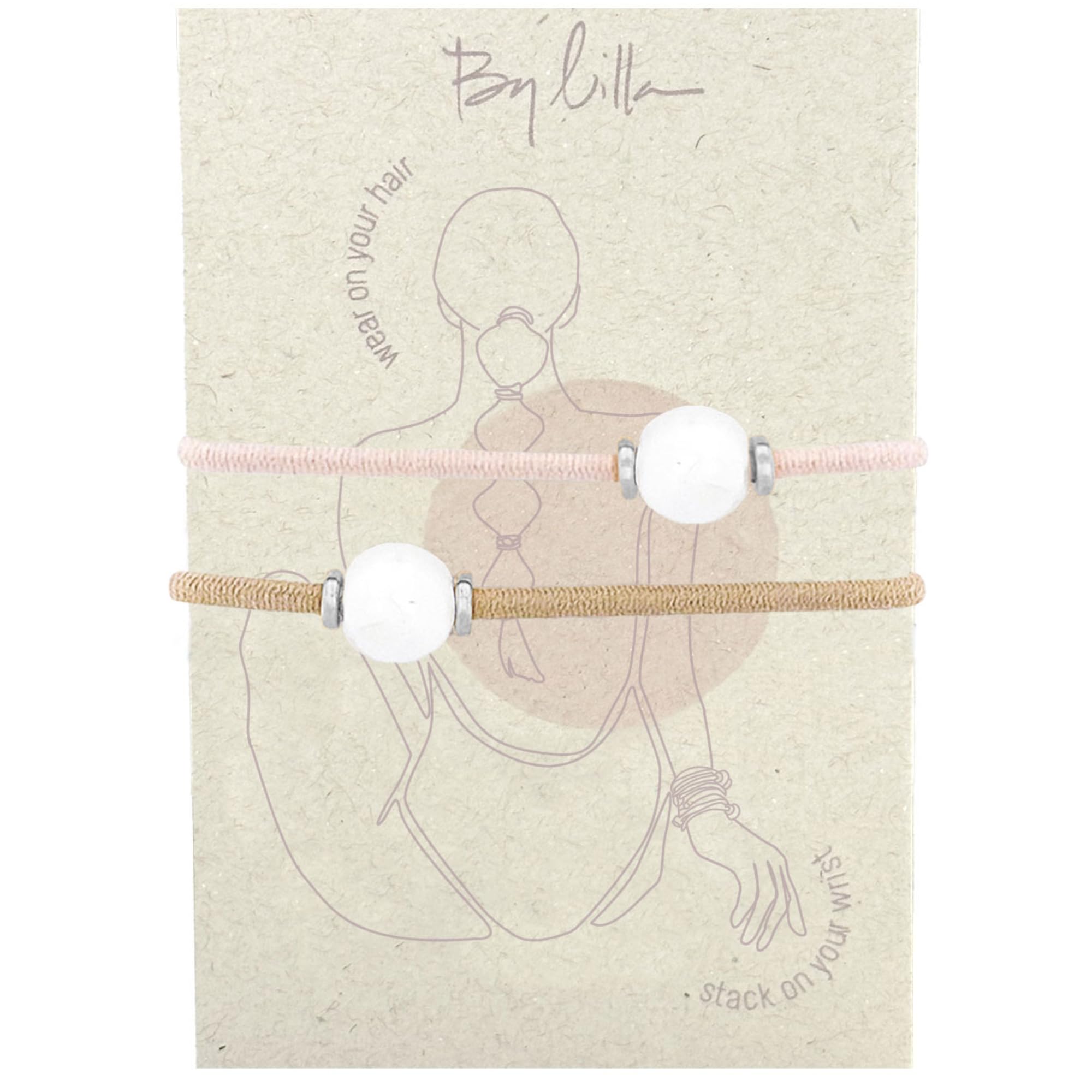 By Lilla Bracelet Hair Ties - Premium Hair Tie Bracelets for Women - Boho Hair Accessories for Thick and Thin Hair - Pack of 2 (
