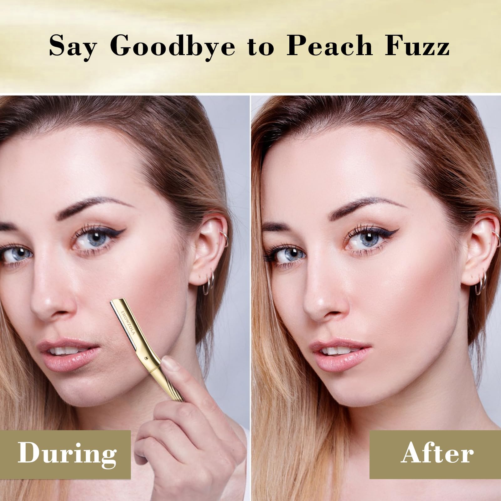 Erowzola Dermaplaning Tool For Face, Eyebrow Razor For Women And Men, Eyebrow Trimmer And Facial Shaver Dermaplane Razor For Pea