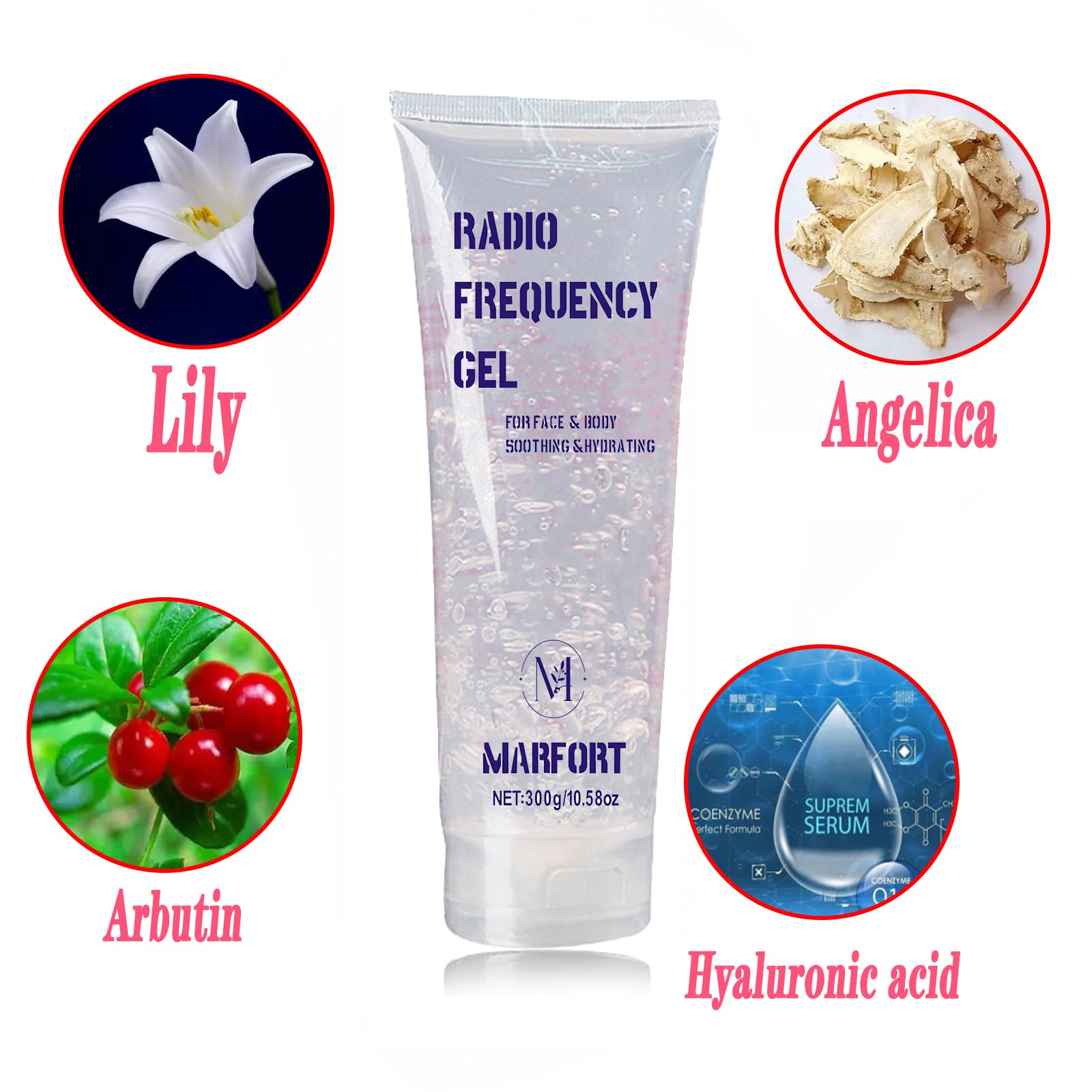Marfort Cooling & Lubrication Gel Combination With Laser Hair Removal Device And Radio Frequency Rf Beauty Facial Machine Or Mic