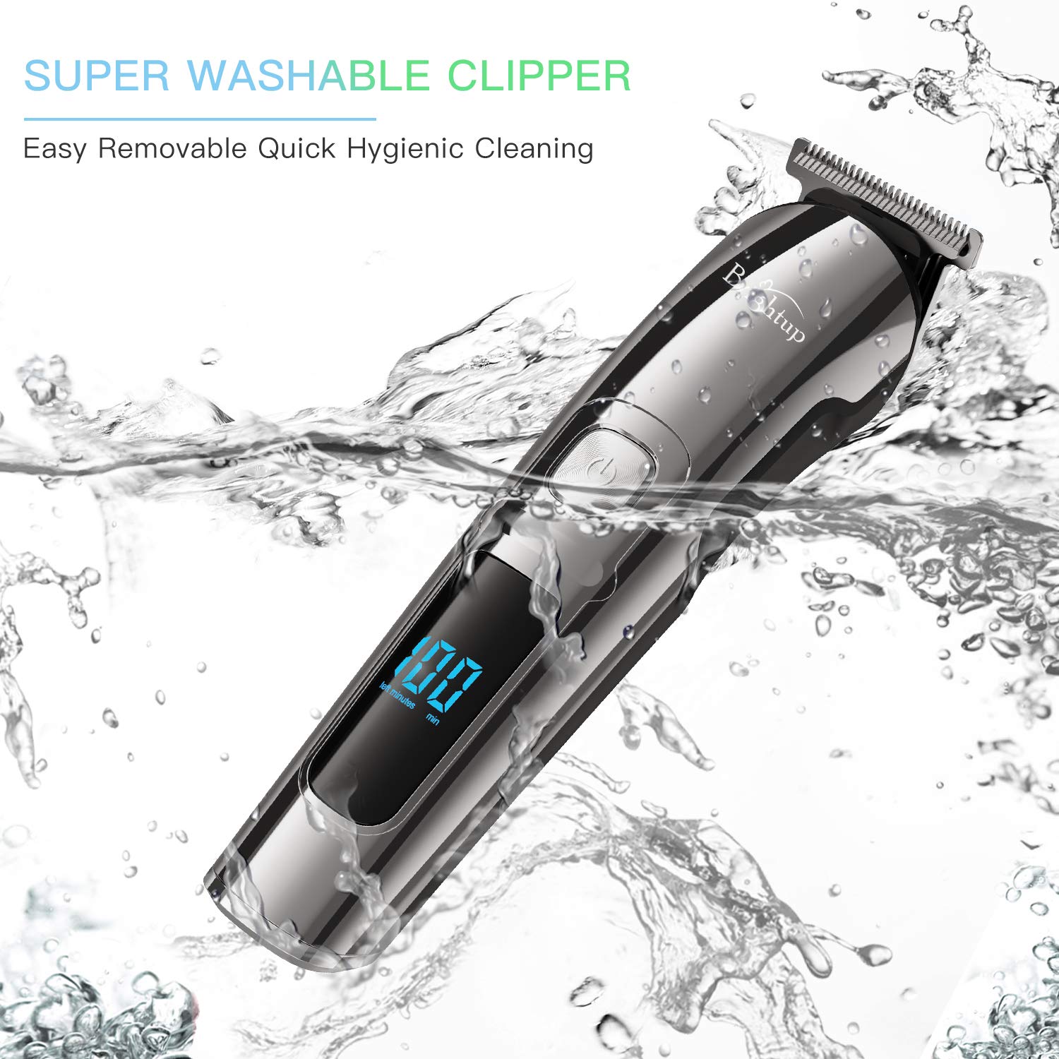 Brightup Beard Trimmer For Men - 18 Piece Beard Grooming Kit With Hair Clippers, Hair Trimmer, Electric Razor - Ipx7 Waterproof