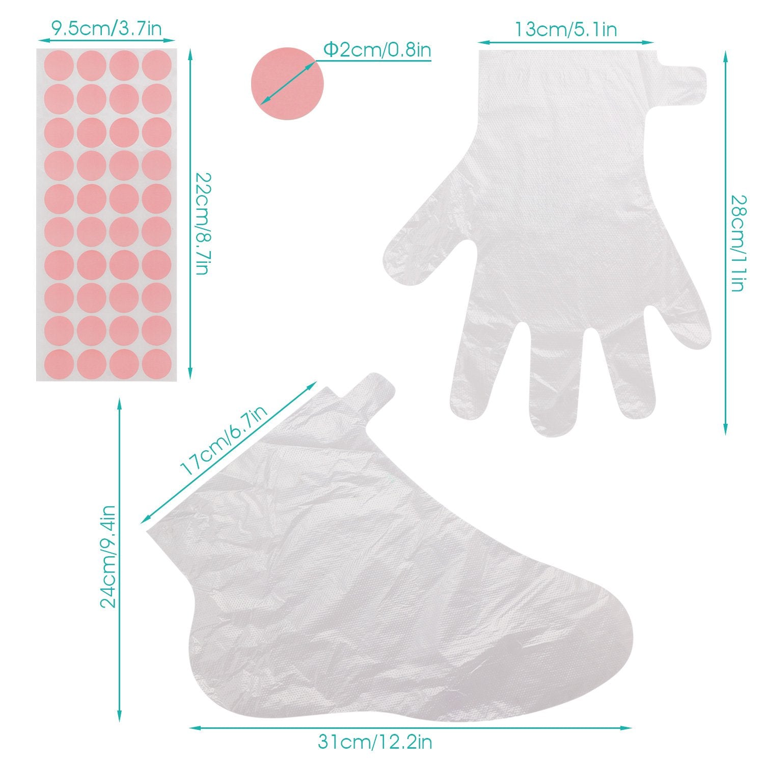 Segbeauty 200Pcs Paraffin Wax Bath Liners, Plastic Socks For Moisturizing, Paraffin Baths Gloves For Hand, Foot Covers Pedicure