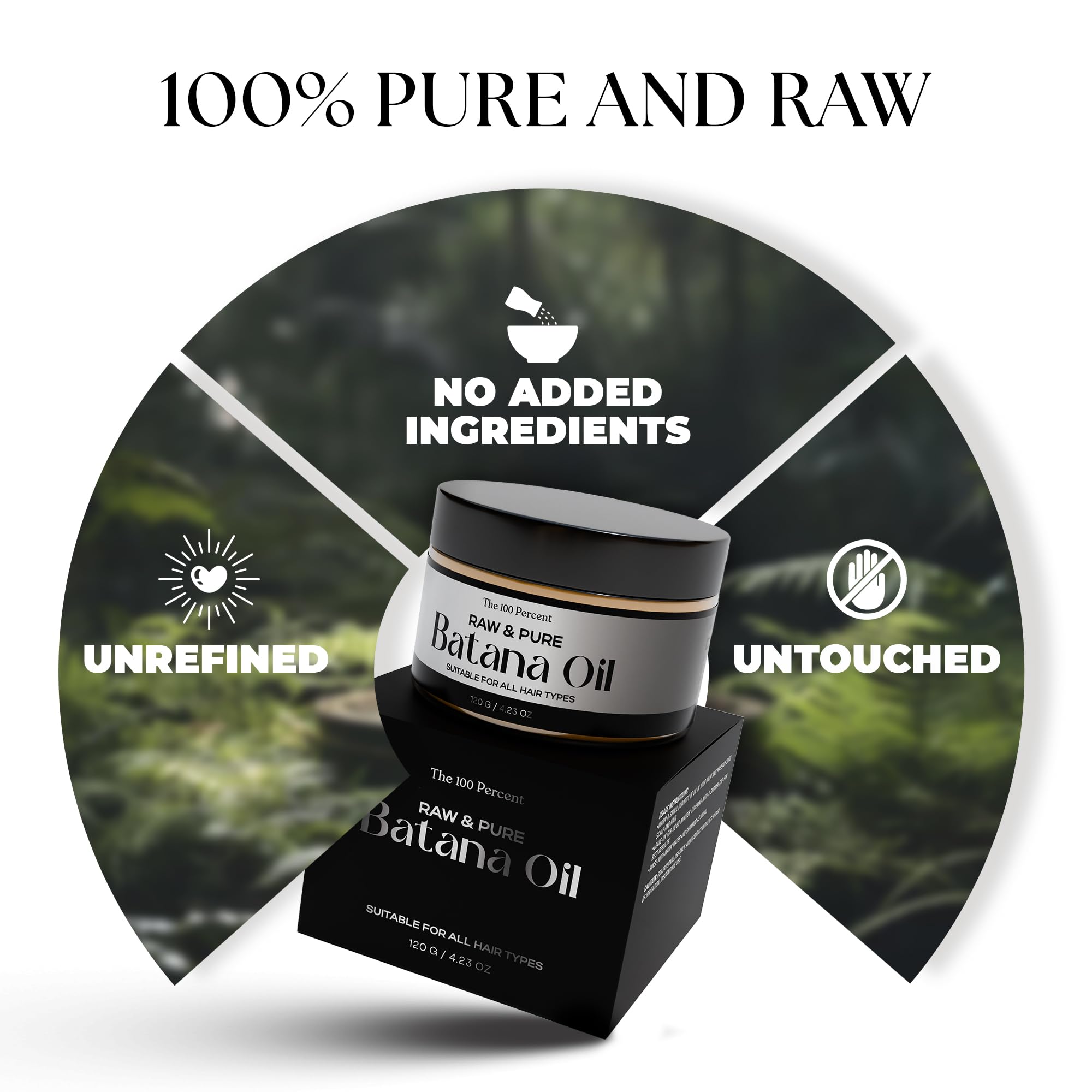 The 100 Percent Pure And Raw Batana Oil For Hair Growth Dr Sebi Organic Sourced From Honduras 4.2 Oz / 120G - Hair Growth Oil -
