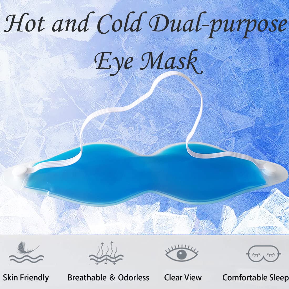 Cooling Eye Mask, Reusable Cold Eye Mask For Hot Cold Treatment For Eye Strain, Eye Swelling, Eye Redness, Puffy Eyes, Dark Circ