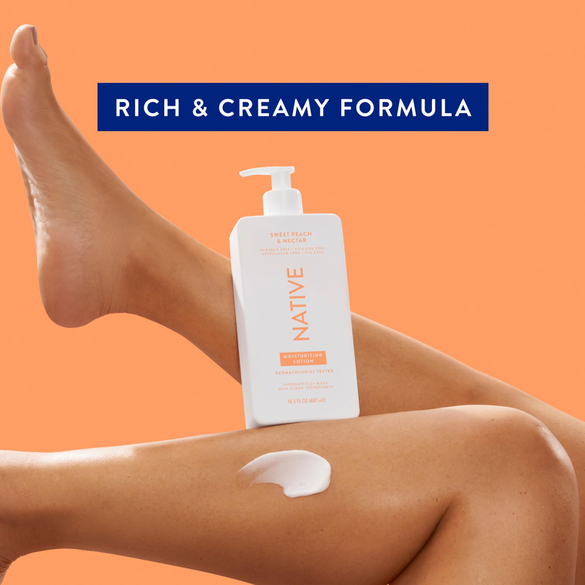 Native Body Lotion Contains Naturally Derived Plant-Based Moisturizers For Women And Men | Restores Dry Skin, Peach & Nectarine,